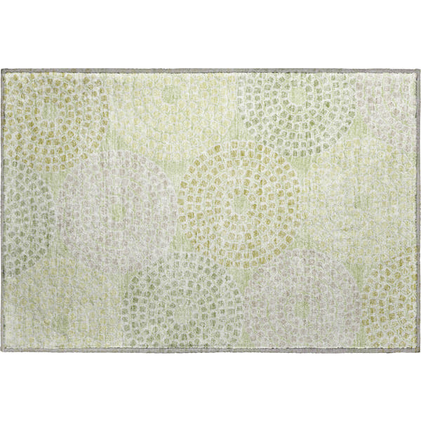 Colombo Machine Washable Transitional Mint Green Rug 1'8" x 2'6"