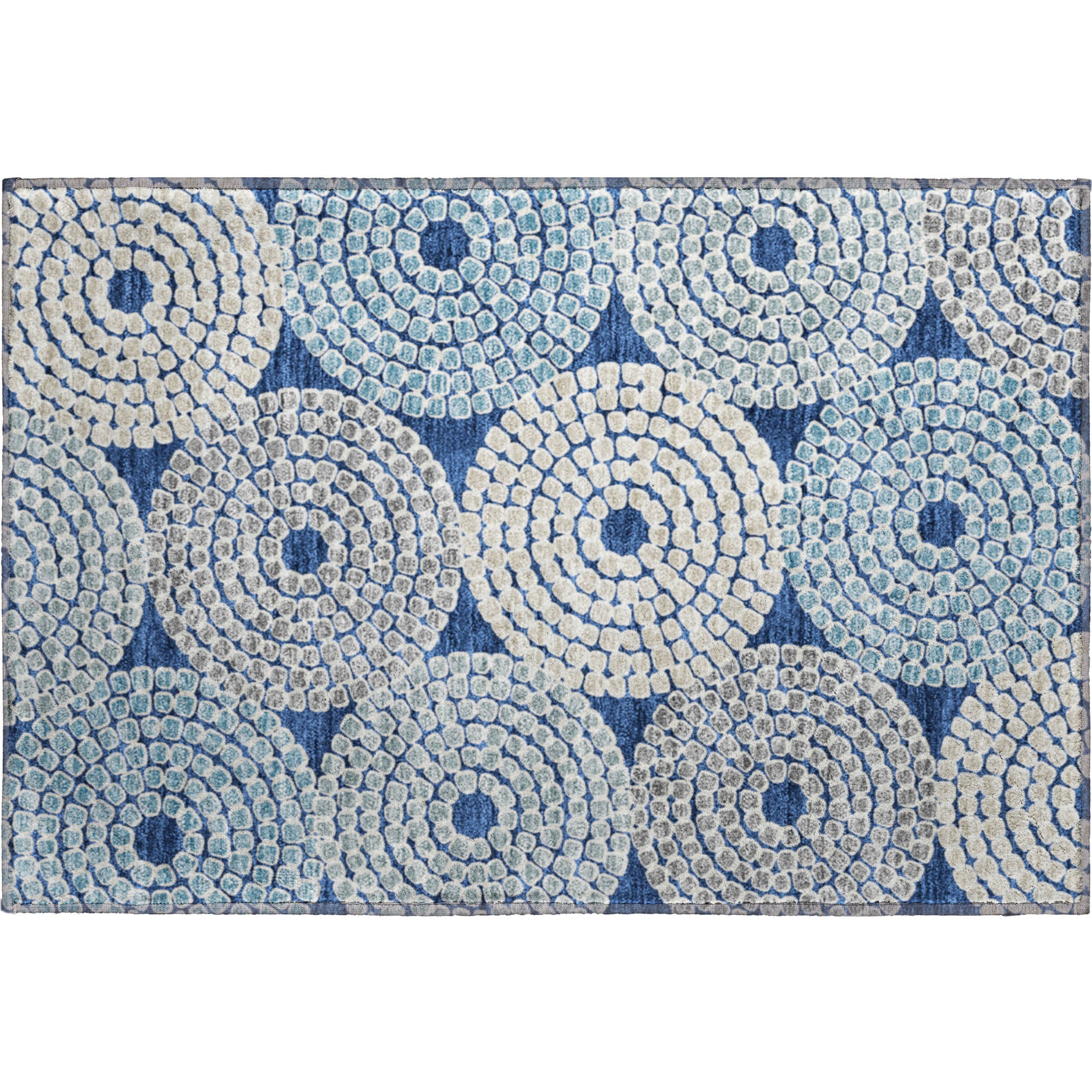 Colombo Machine Washable Transitional Navy Blue Rug 1'8" x 2'6" #shape_Rectangle