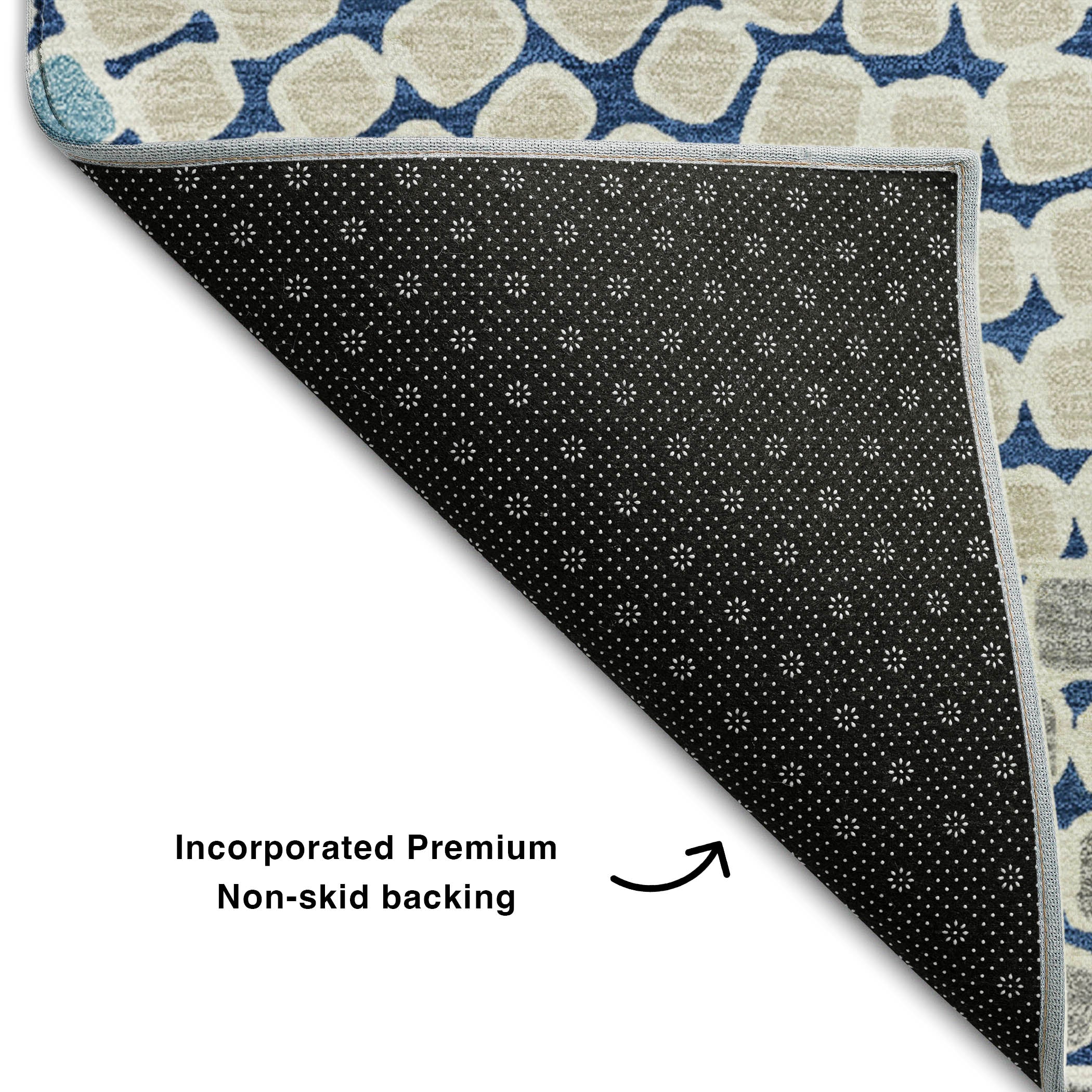 Colombo Machine Washable Transitional Navy Blue Rug 1'8" x 2'6" #shape_Rectangle