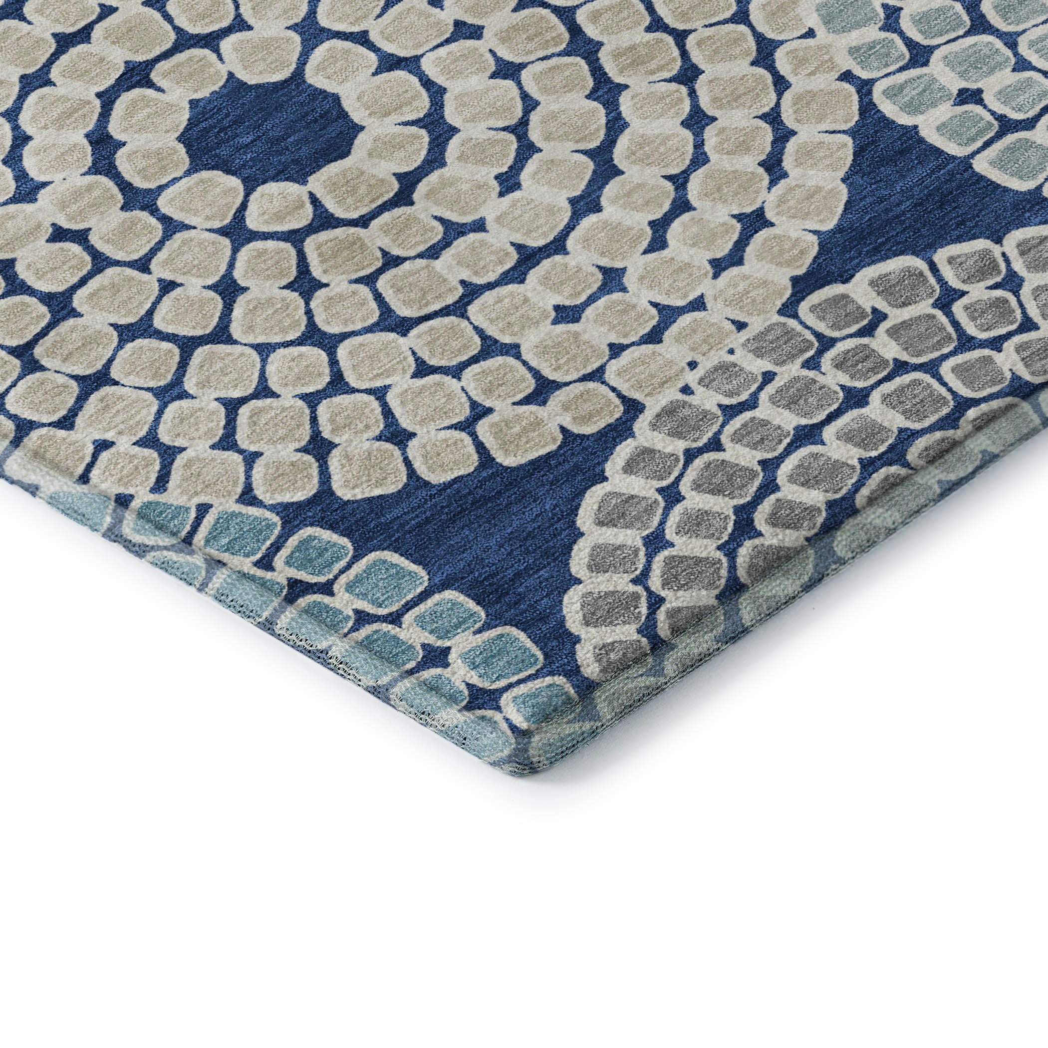 Colombo Machine Washable Transitional Navy Blue Rug 1'8" x 2'6" #shape_Rectangle
