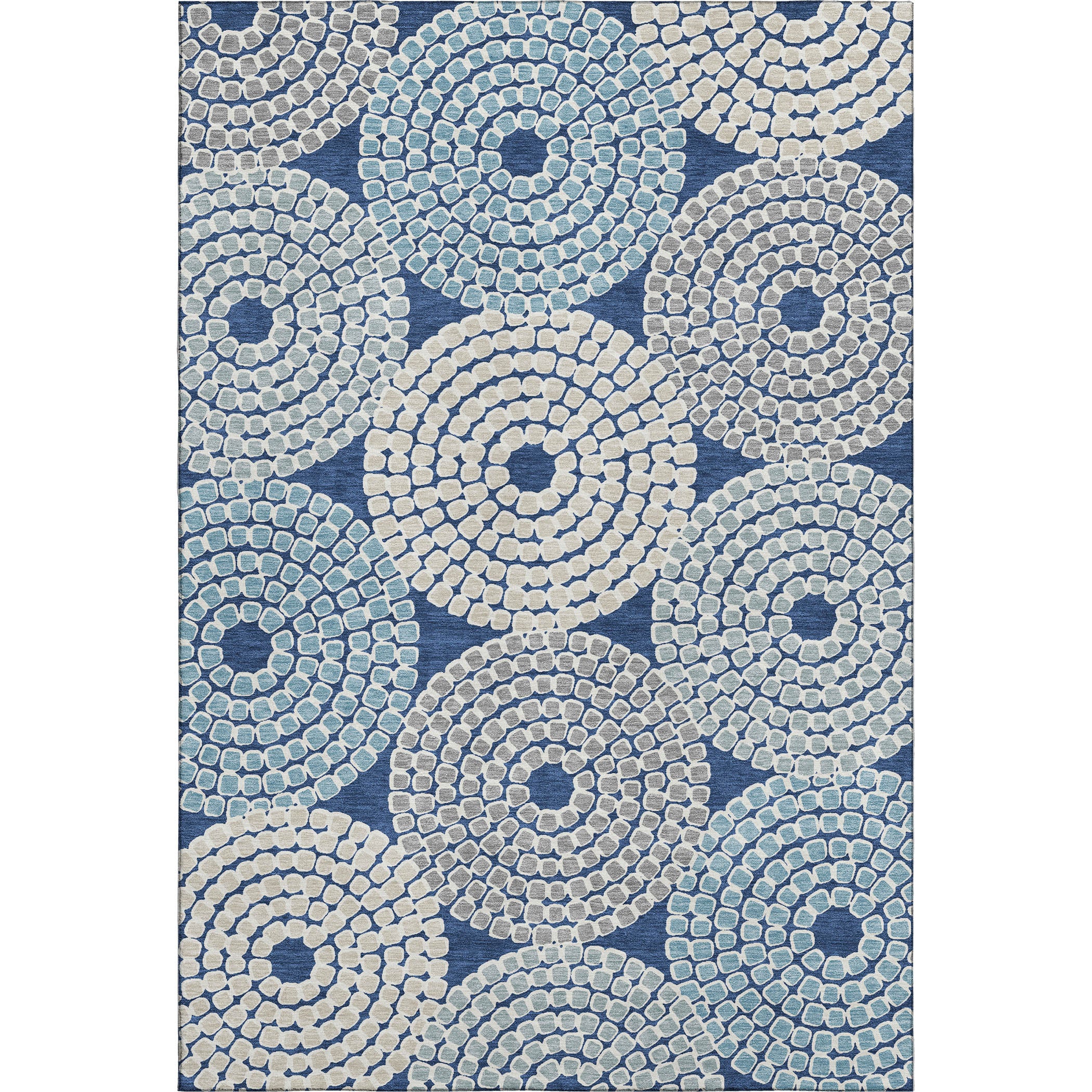 Colombo Machine Washable Transitional Navy Blue Rug 2'6" x 3'10" #shape_Rectangle