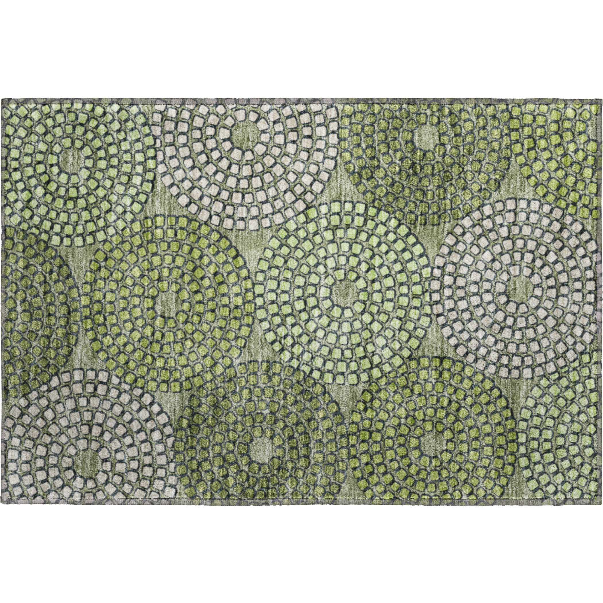 Colombo Machine Washable Transitional Olive Green Rug 1'8" x 2'6" #shape_Rectangle