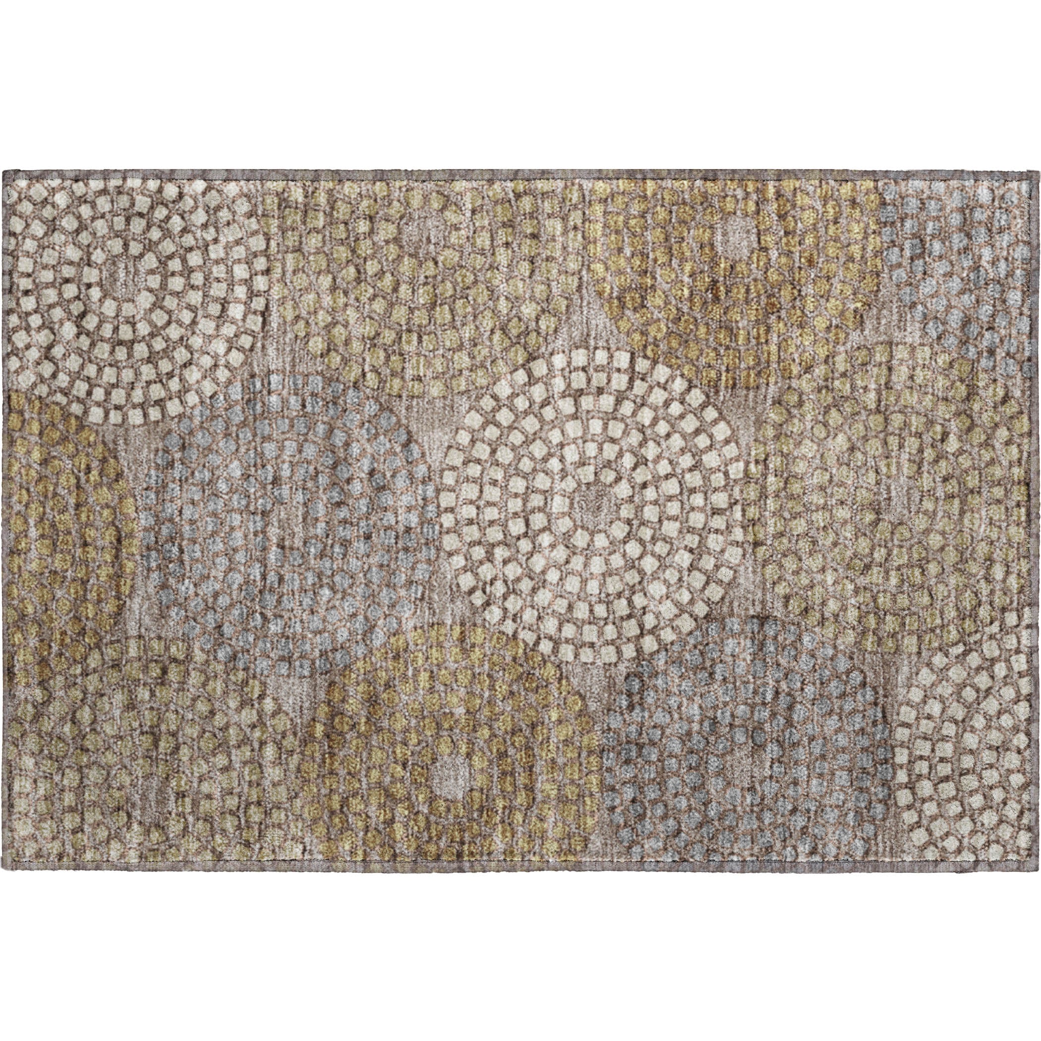 Colombo Machine Washable Transitional Taupe Brown Rug 1'8" x 2'6" #shape_Rectangle