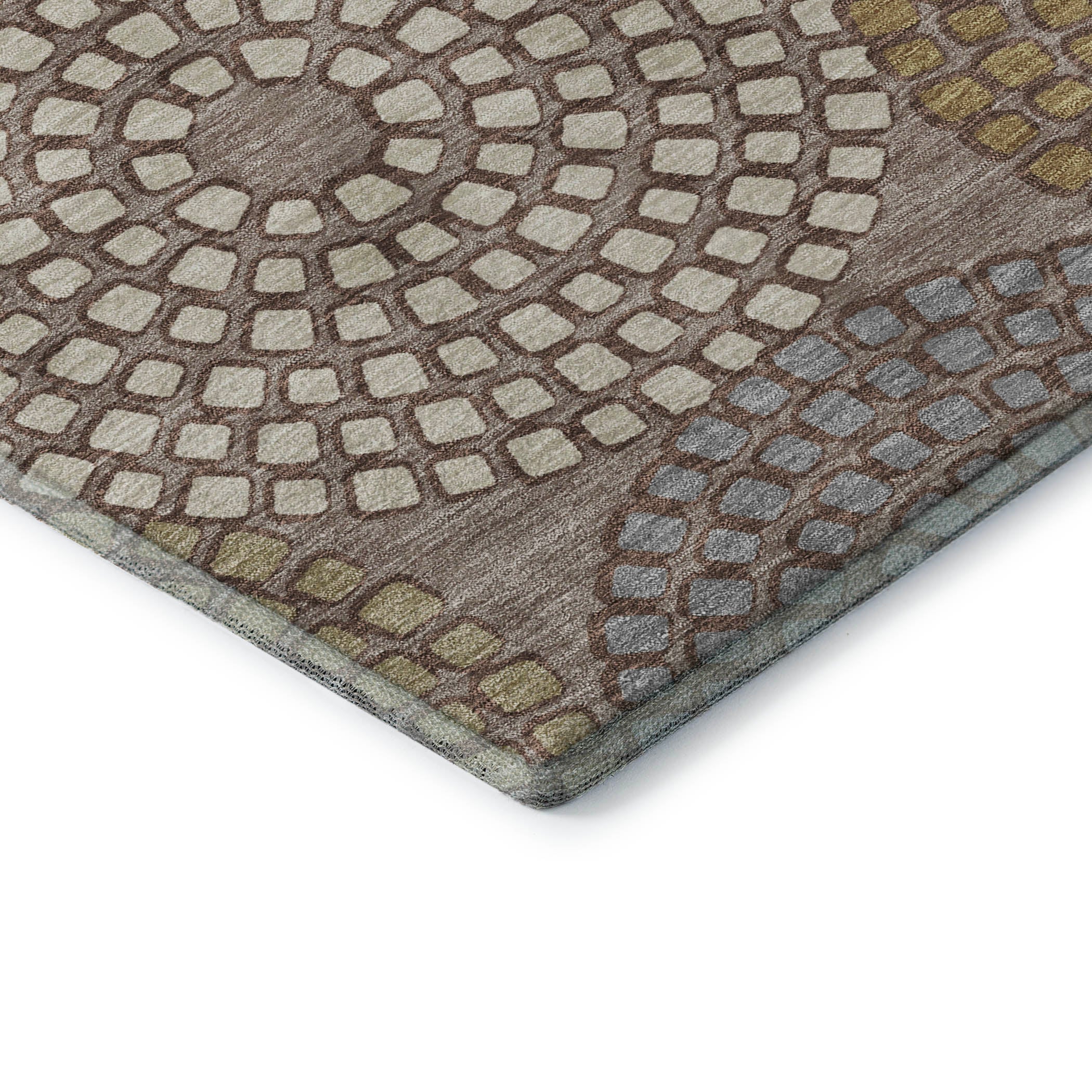 Colombo Machine Washable Transitional Taupe Brown Rug 1'8" x 2'6" #shape_Rectangle