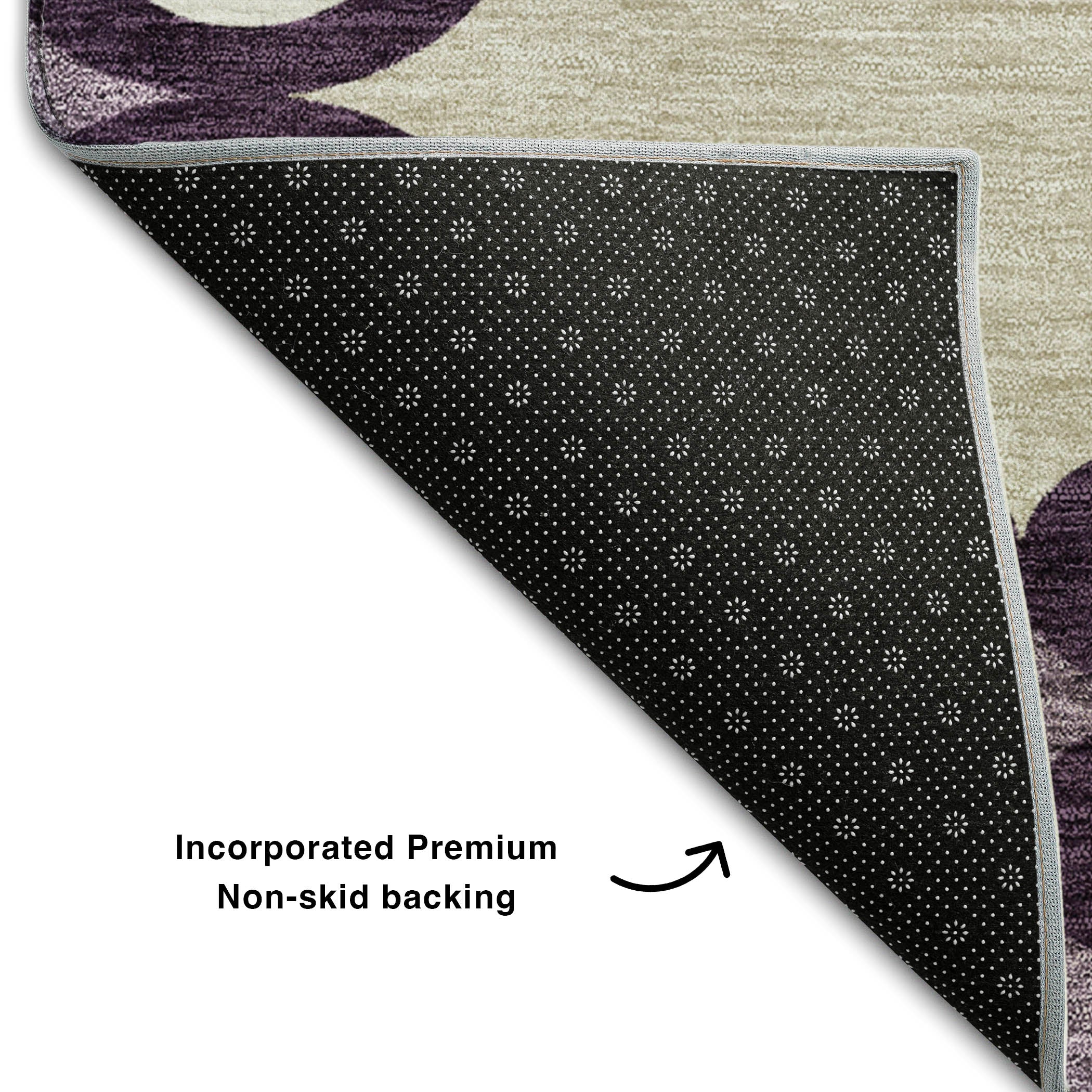 Nairobi Machine Washable Transitional Eggplant Purple Rug 1'8" x 2'6" #shape_Rectangle