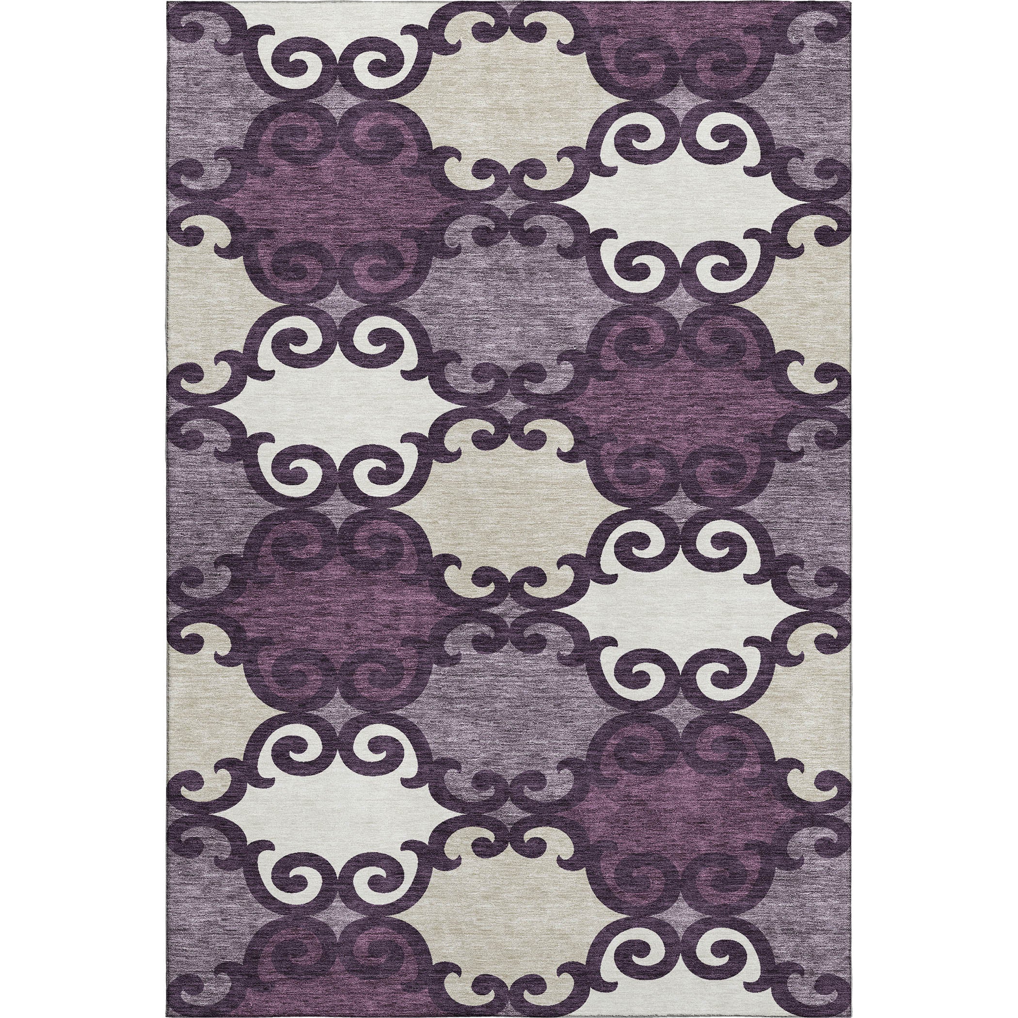Nairobi Machine Washable Transitional Eggplant Purple Rug 2'6" x 3'10" #shape_Rectangle