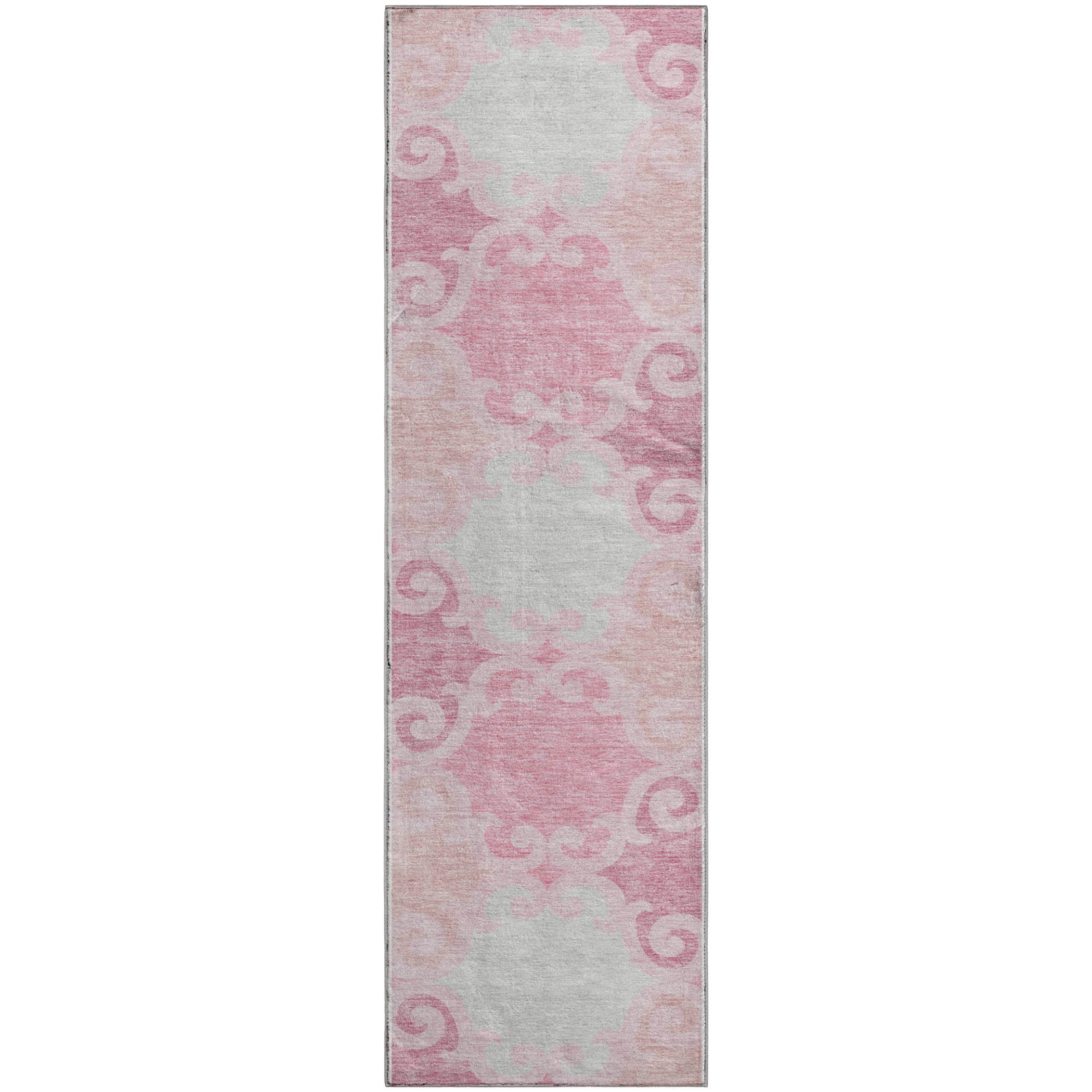 Nairobi Machine Washable Transitional Pink Rug 2'3" x 7'6" #shape_Runner