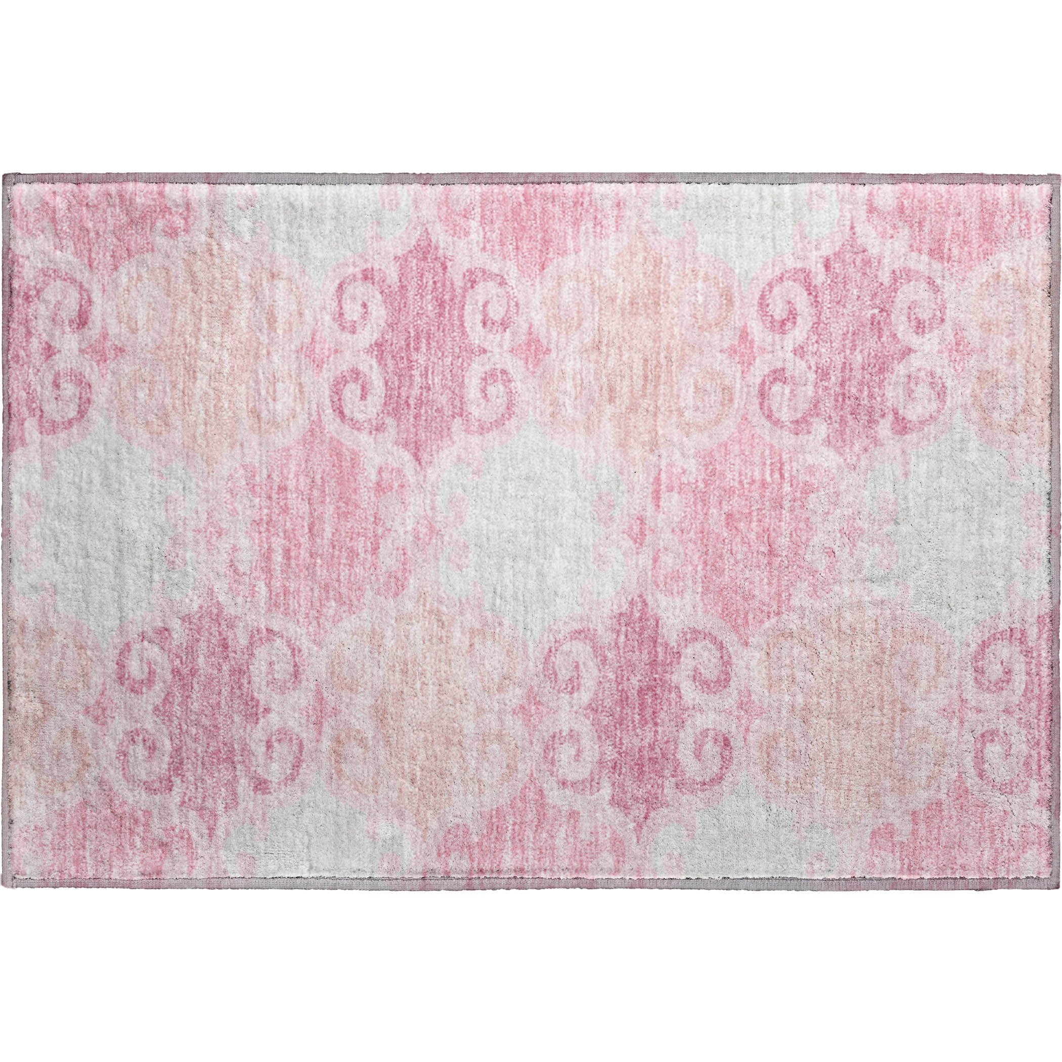 Nairobi Machine Washable Transitional Pink Rug 1'8" x 2'6" #shape_Rectangle