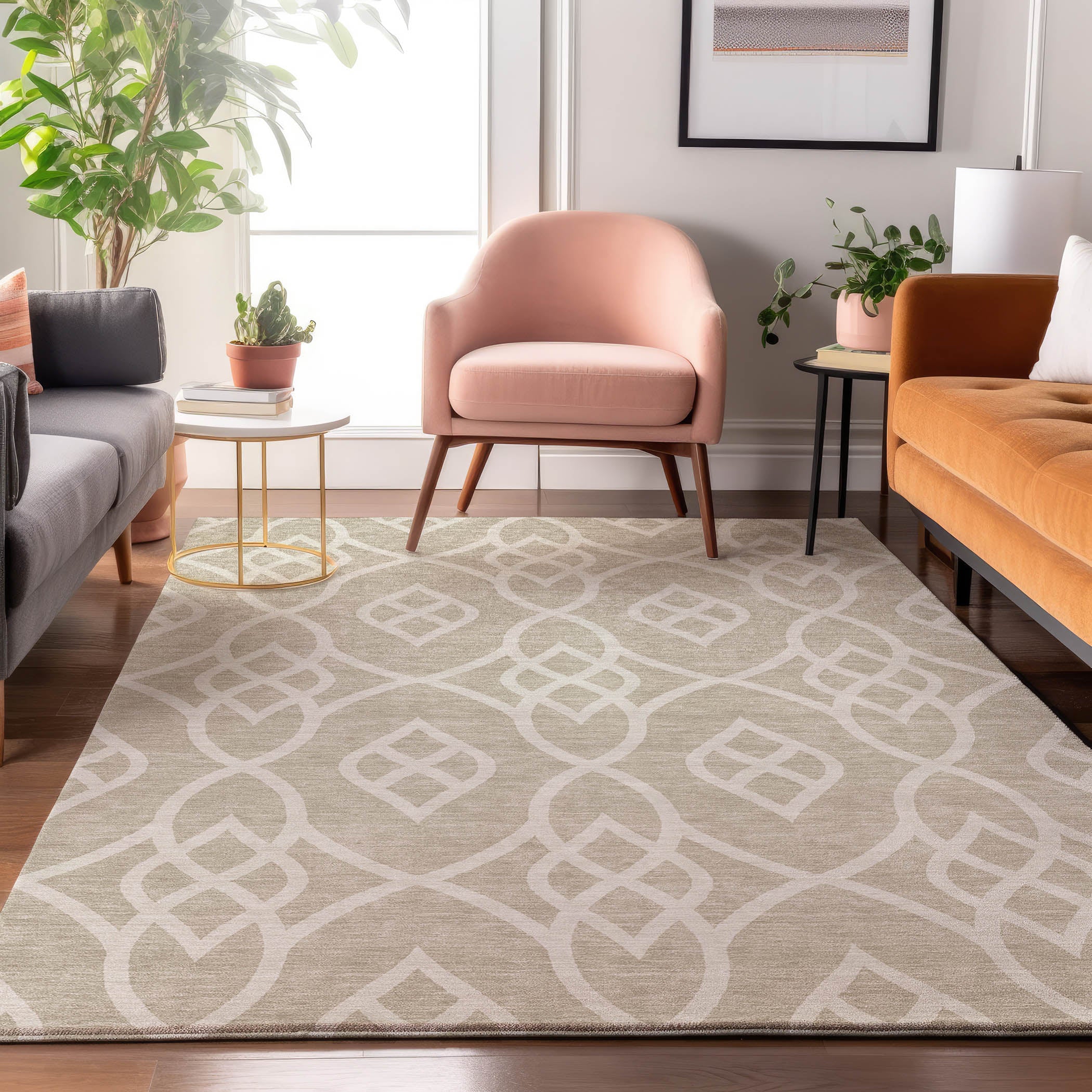 Jaipur Machine Washable Transitional Beige Brown Rug 2'6" x 3'10" #shape_Rectangle