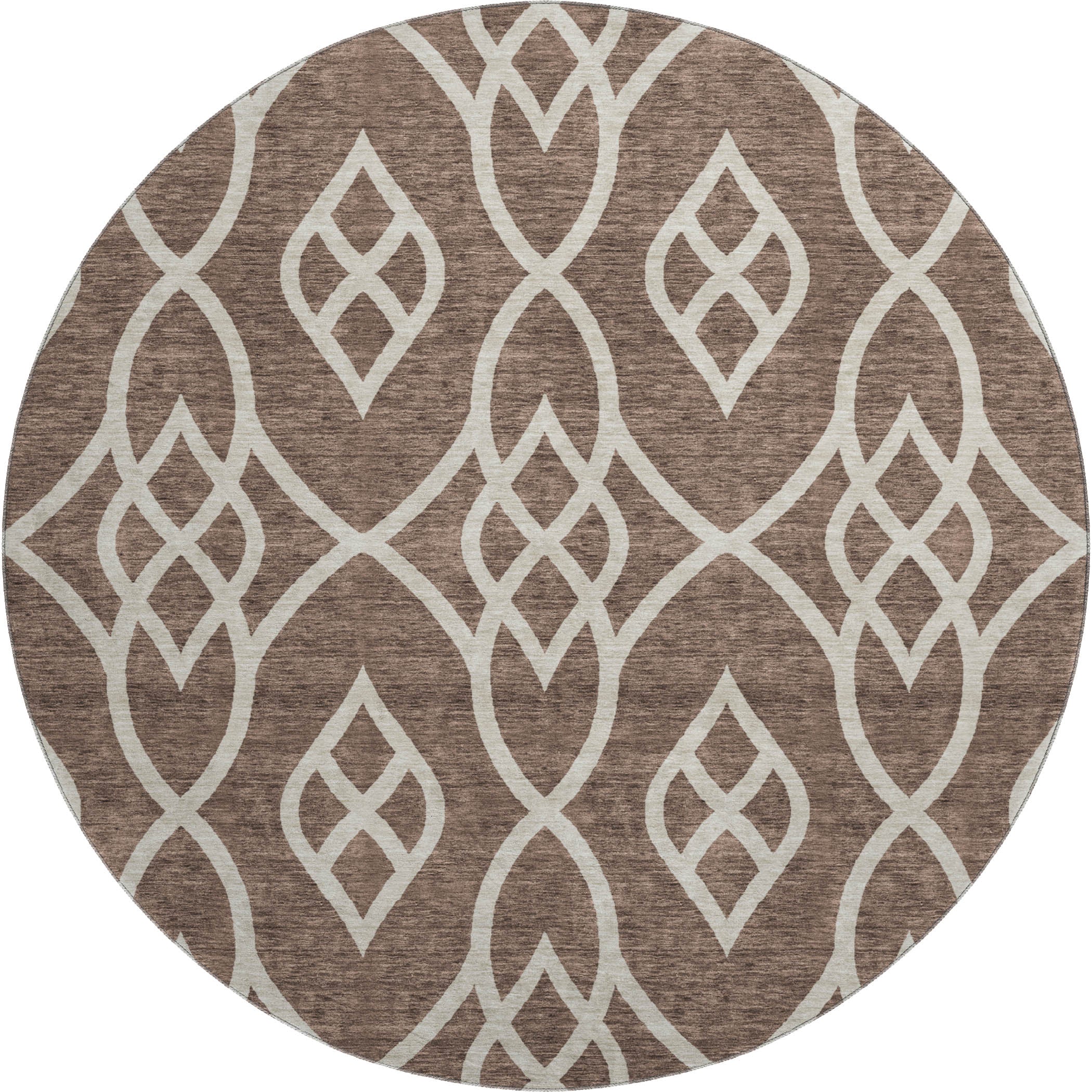 Jaipur Machine Washable Transitional Chocolate Brown Rug 8' x 8' #shape_Round