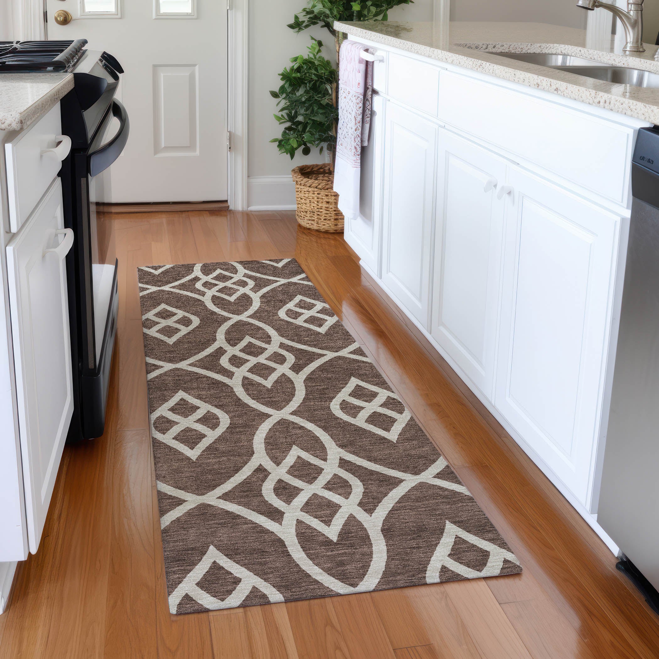 Jaipur Machine Washable Transitional Chocolate Brown Rug 2'3" x 7'6" #shape_Runner