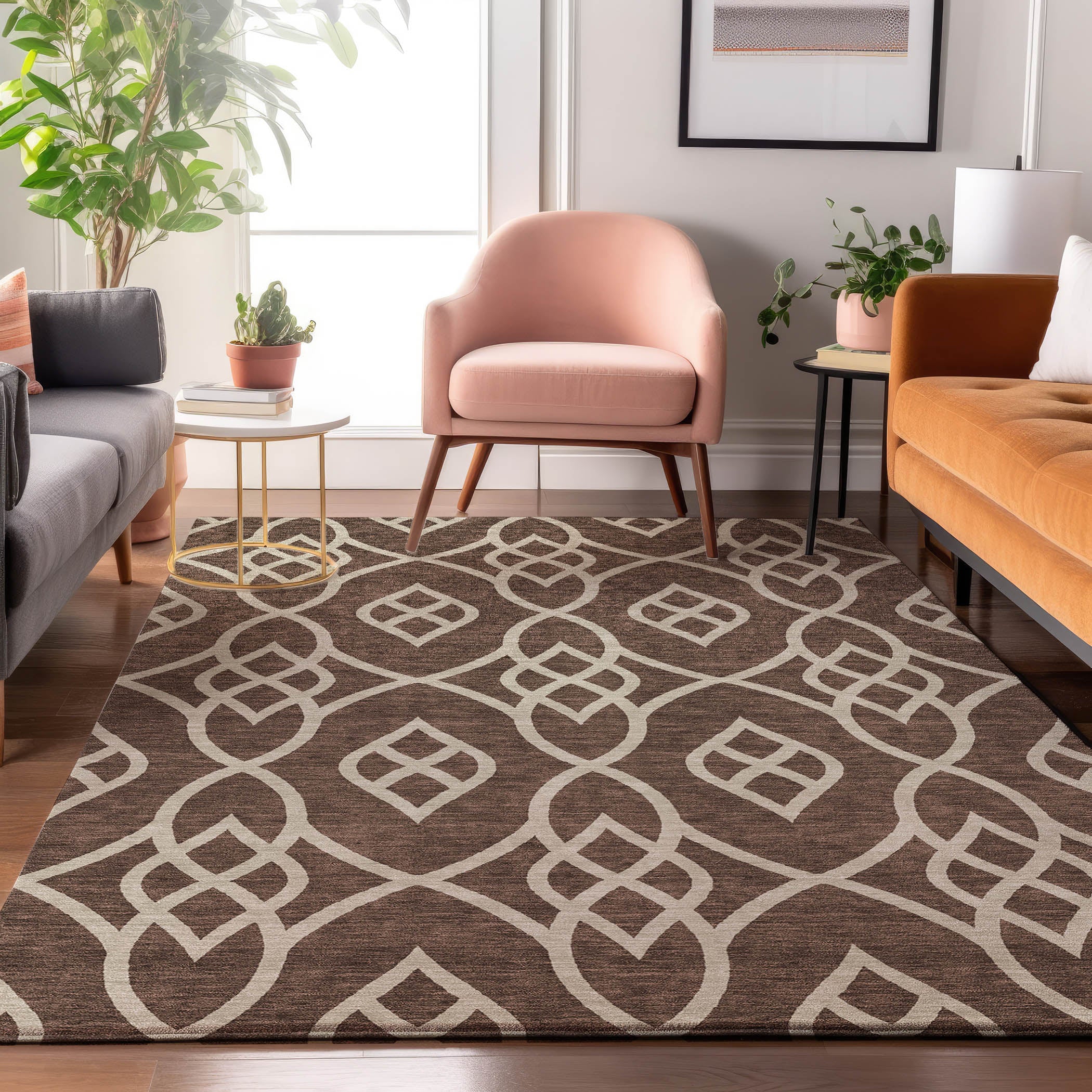 Jaipur Machine Washable Transitional Chocolate Brown Rug 2'6" x 3'10" #shape_Rectangle