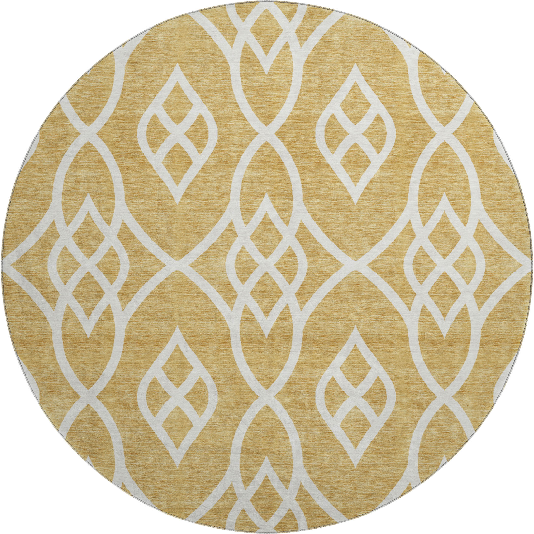 Jaipur Machine Washable Transitional Gold Rug 8' x 8' #shape_Round