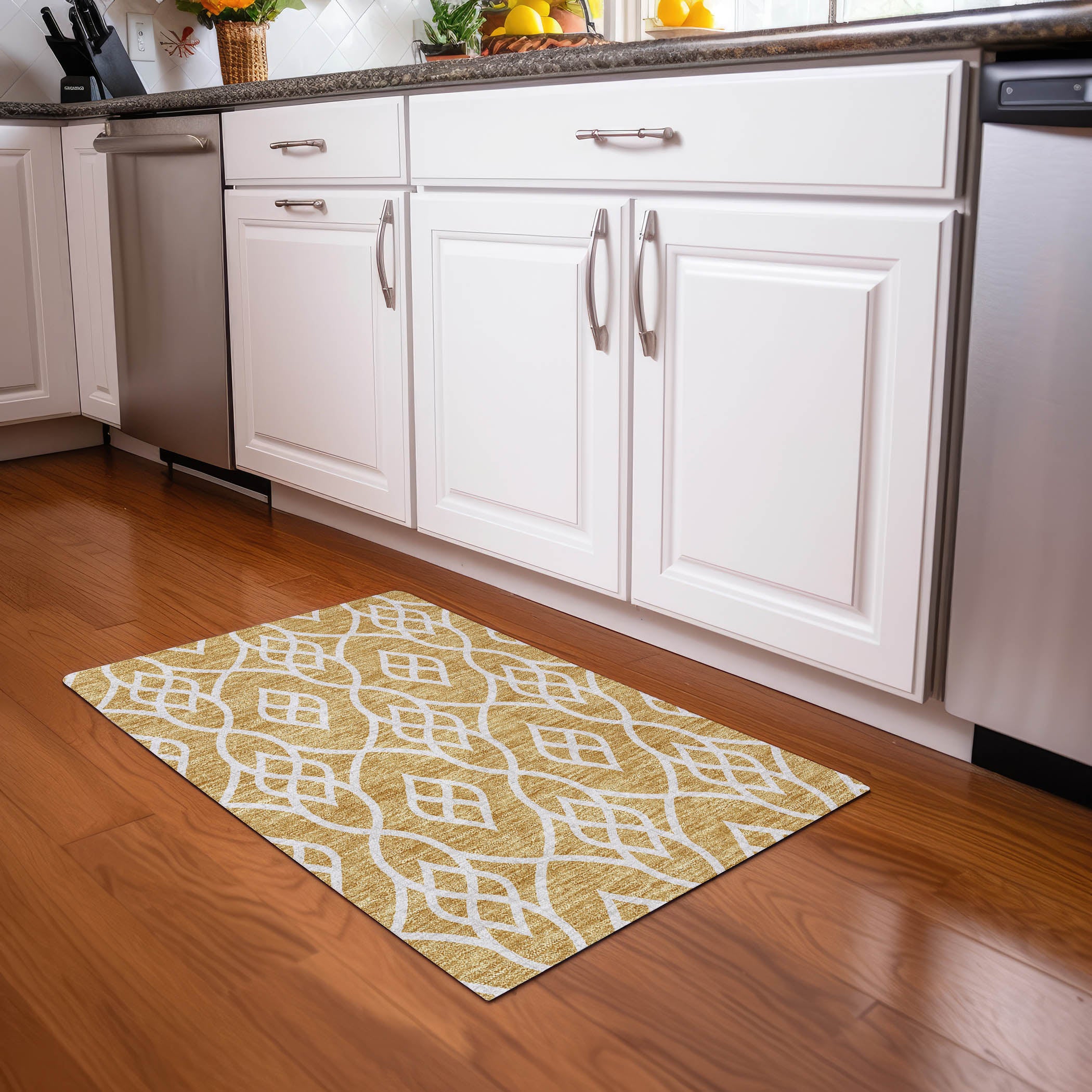 Jaipur Machine Washable Transitional Gold Rug 1'8" x 2'6" #shape_Rectangle