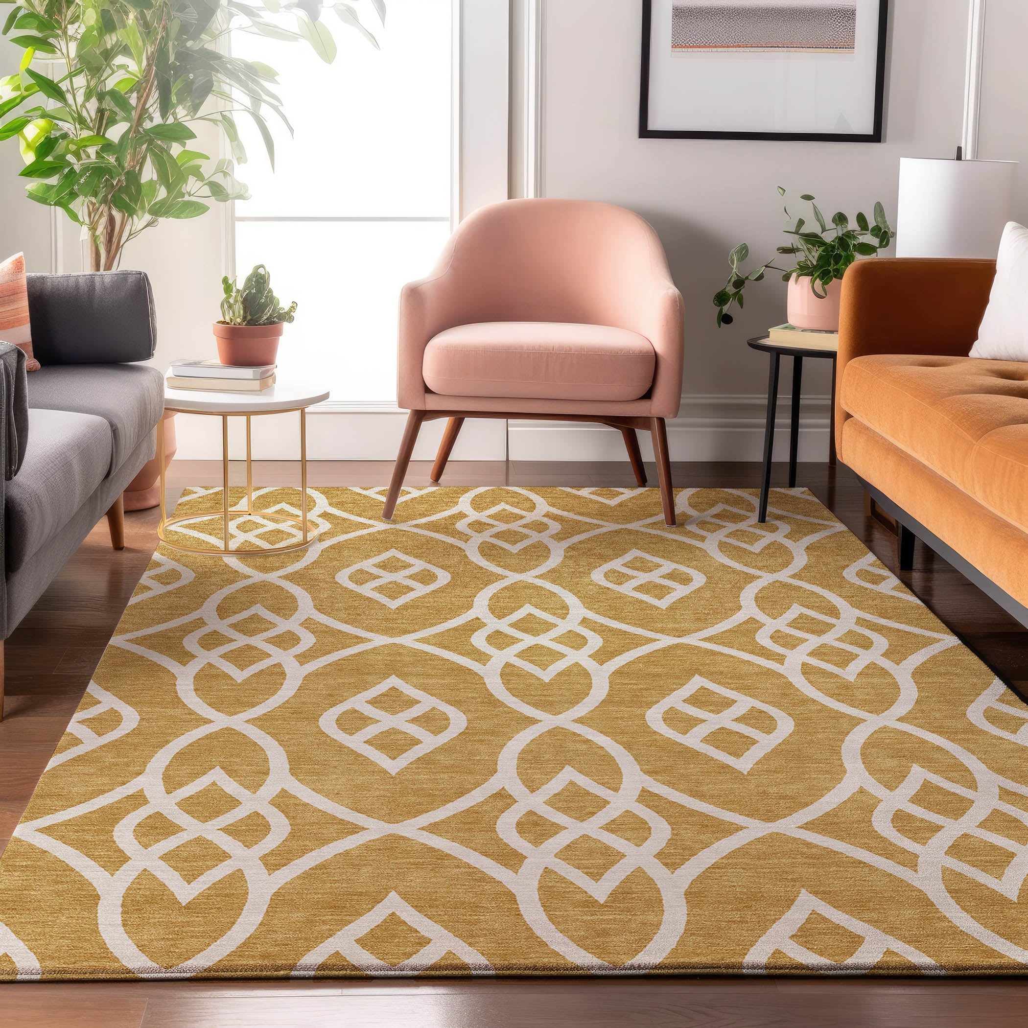 Jaipur Machine Washable Transitional Gold Rug 2'6" x 3'10" #shape_Rectangle