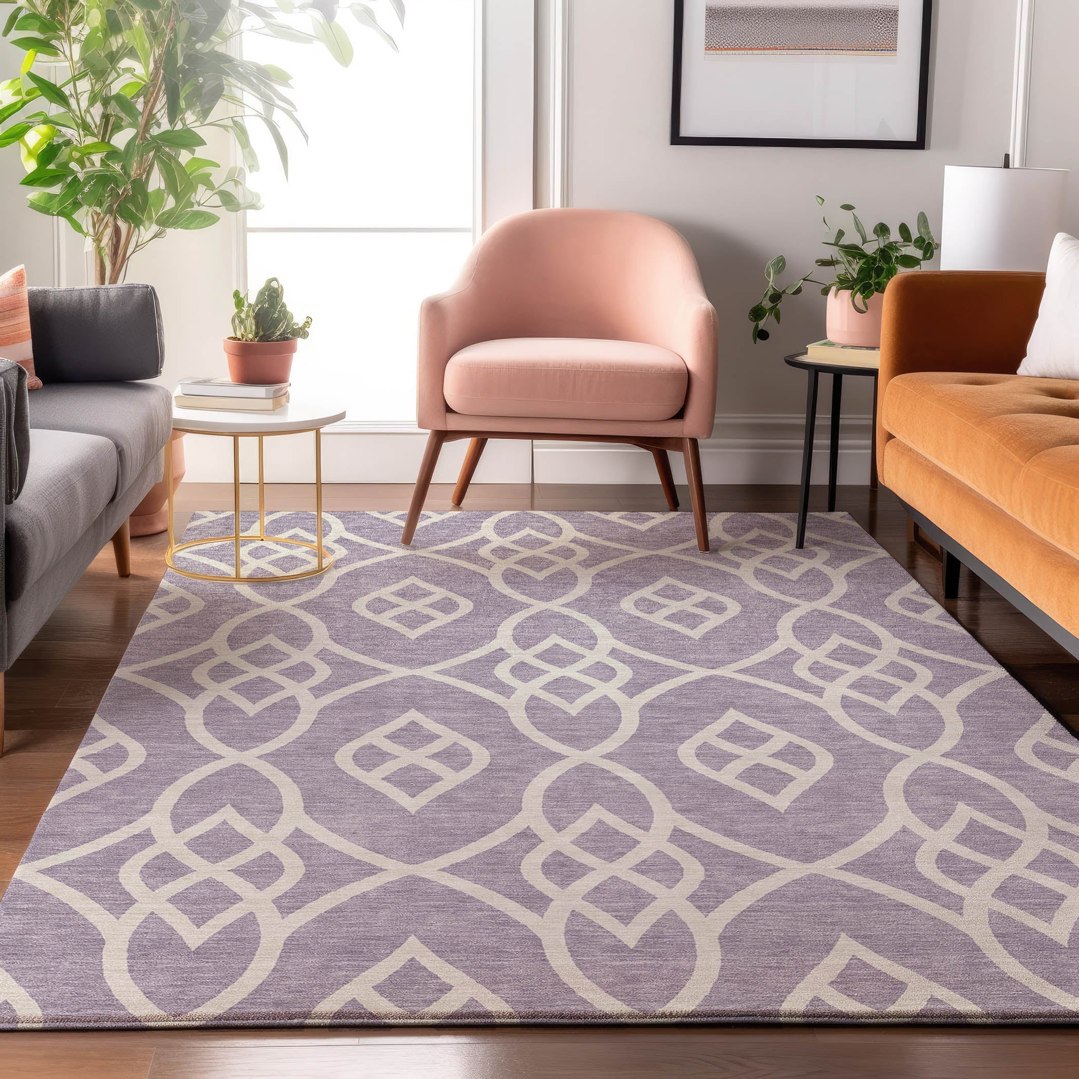 Jaipur Machine Washable Transitional Lavender Purple Rug 2'6" x 3'10" #shape_Rectangle