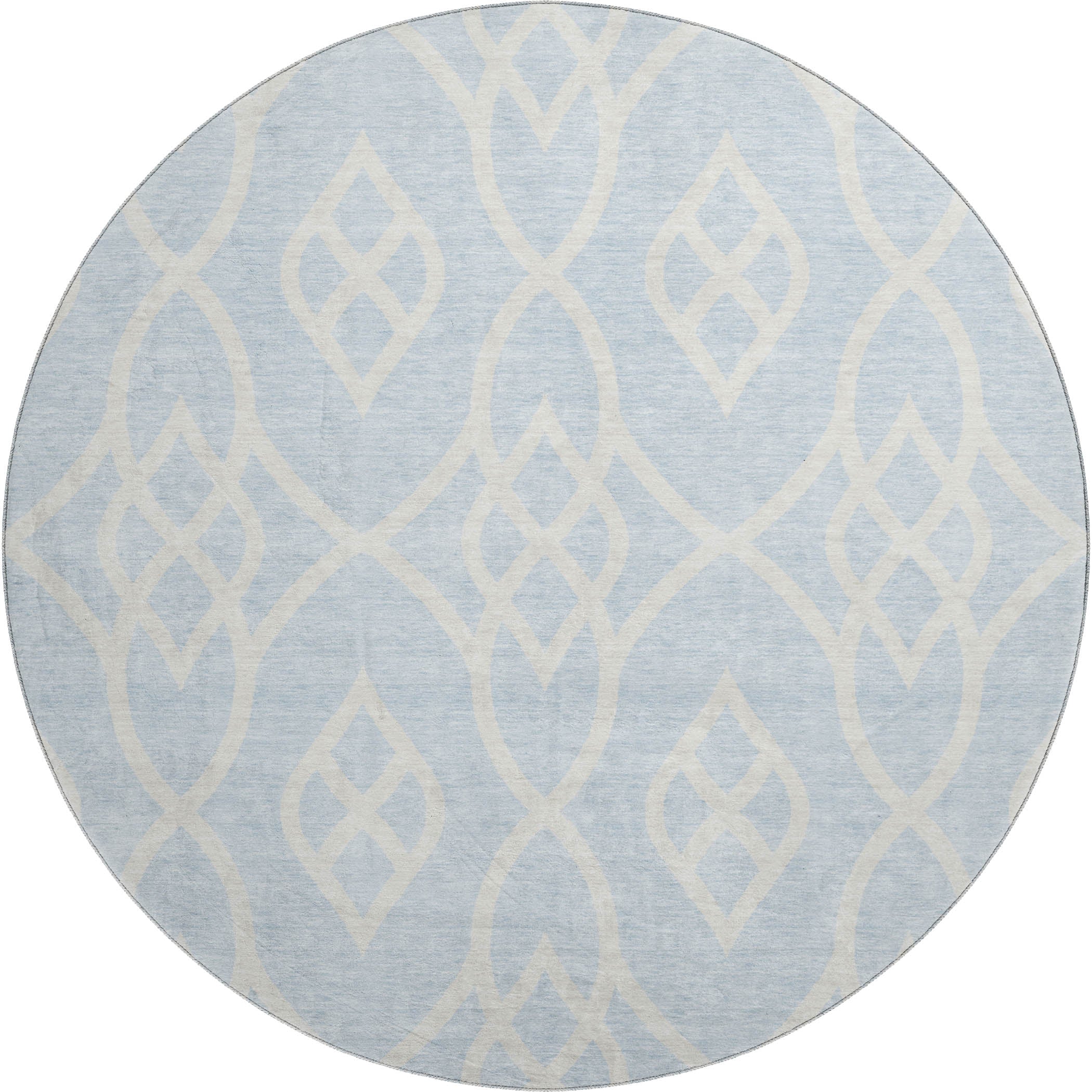 Jaipur Machine Washable Transitional Sky Blue Rug 8' x 8' #shape_Round