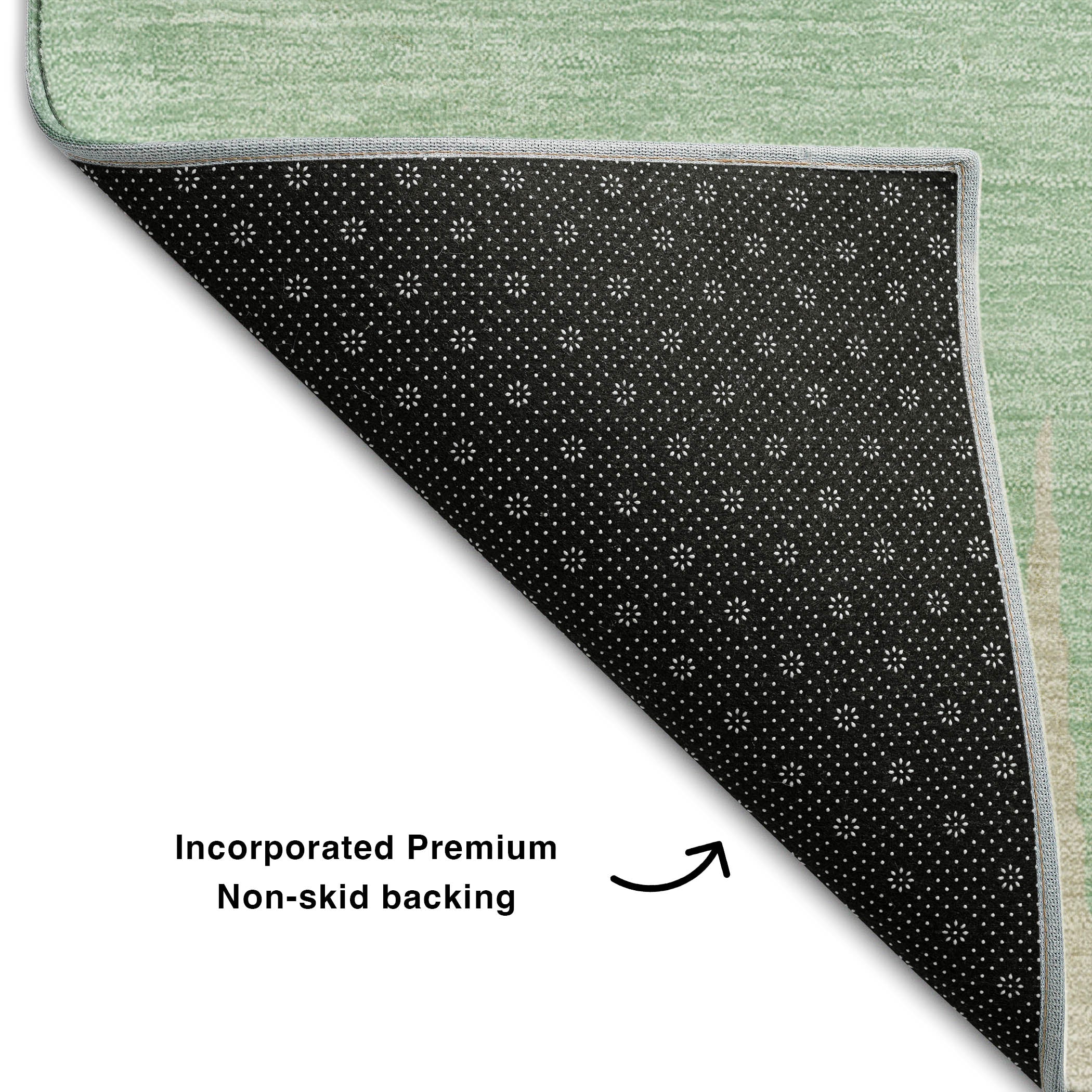 Oaxaca Machine Washable Transitional Aloe Green Rug 1'8" x 2'6" #shape_Rectangle
