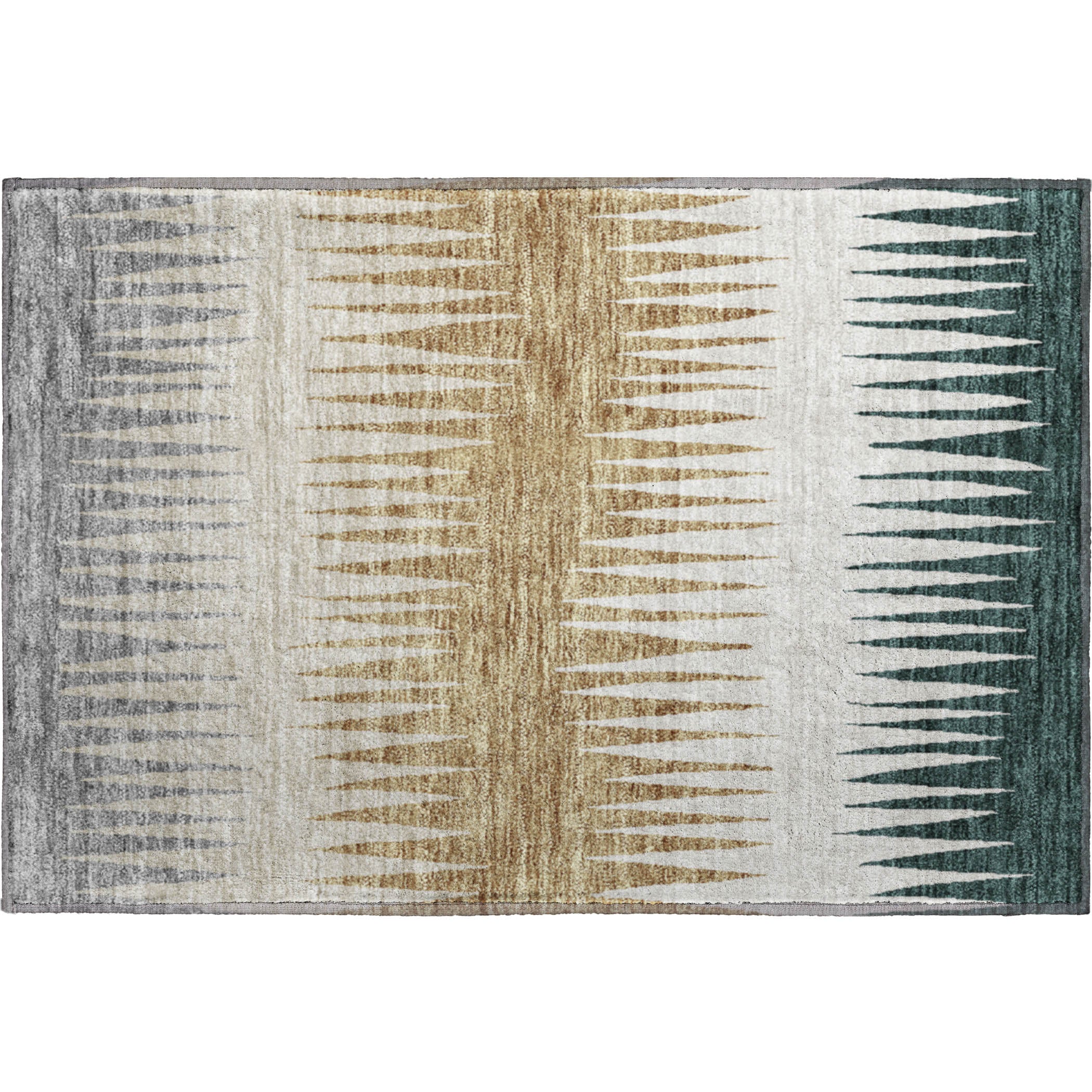 Oaxaca Machine Washable Transitional Charcoal Gray Rug 1'8" x 2'6" #shape_Rectangle
