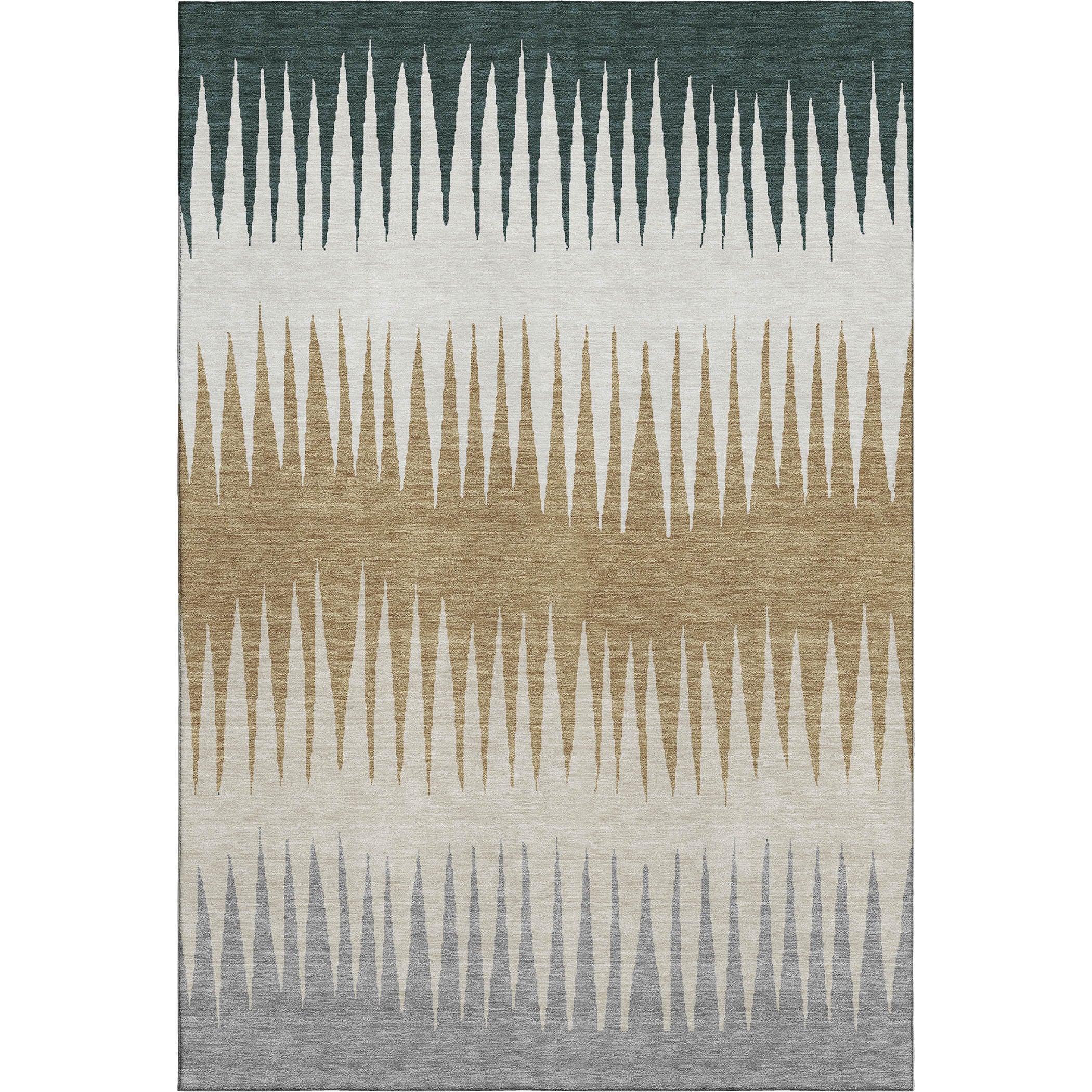 Oaxaca Machine Washable Transitional Charcoal Gray Rug 2'6" x 3'10" #shape_Rectangle
