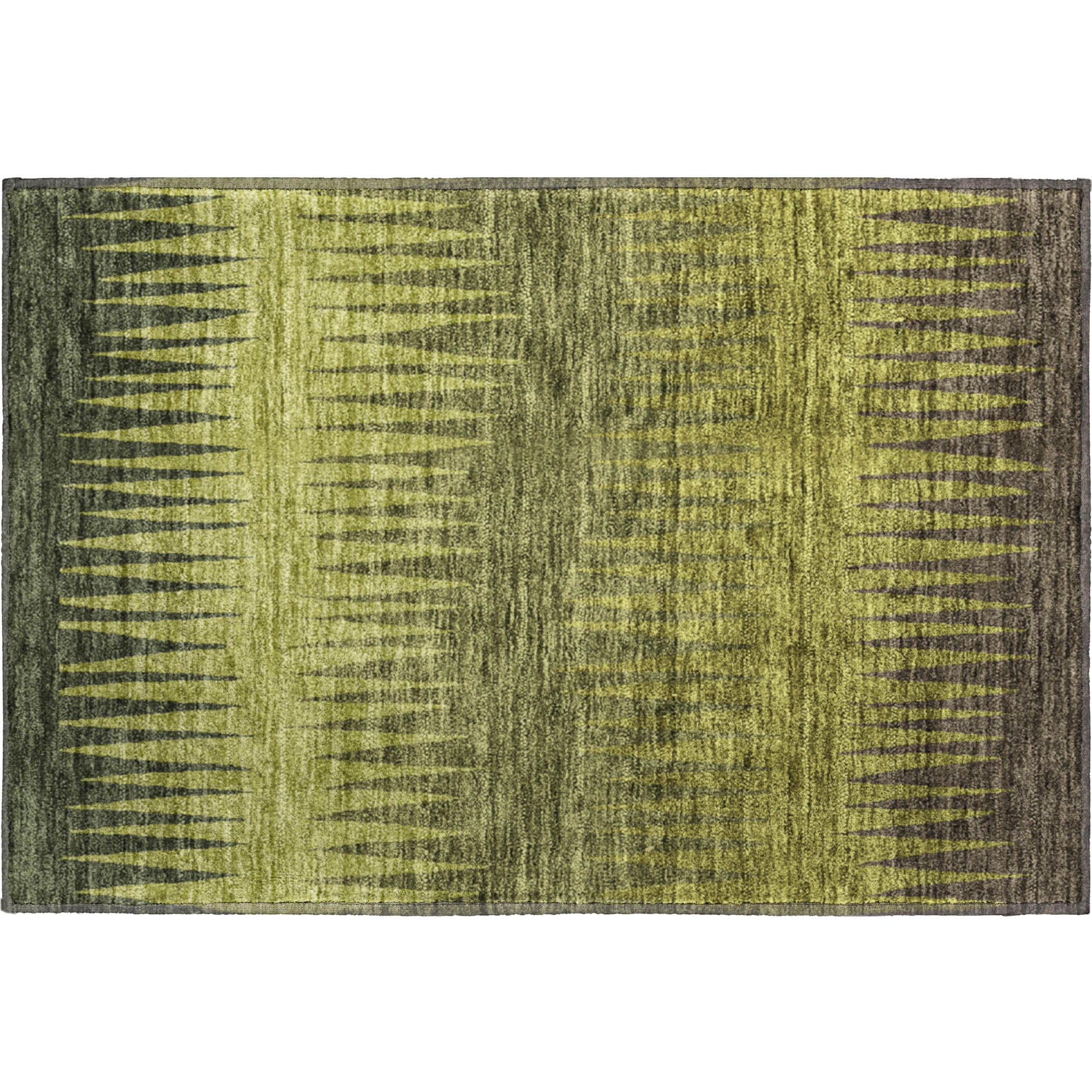 Oaxaca Machine Washable Transitional Olive Green Rug 1'8" x 2'6" #shape_Rectangle