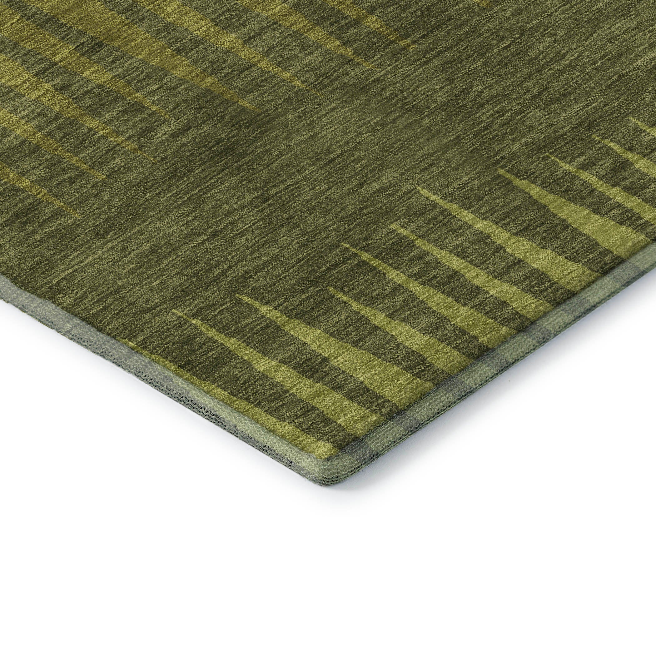Oaxaca Machine Washable Transitional Olive Green Rug 1'8" x 2'6" #shape_Rectangle
