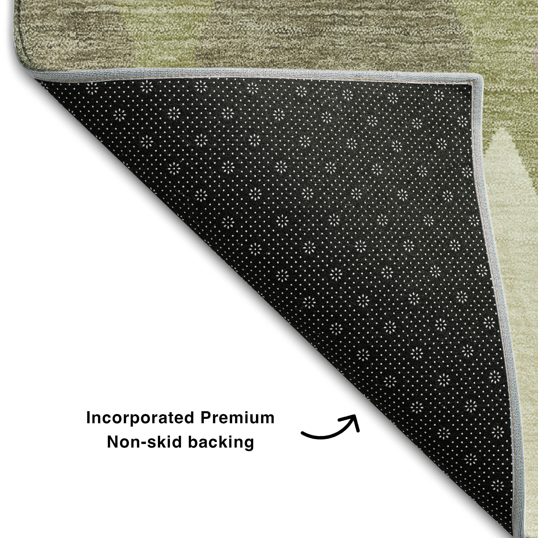 Queenstown Machine Washable Transitional Aloe Green Rug 1'8" x 2'6" #shape_Rectangle