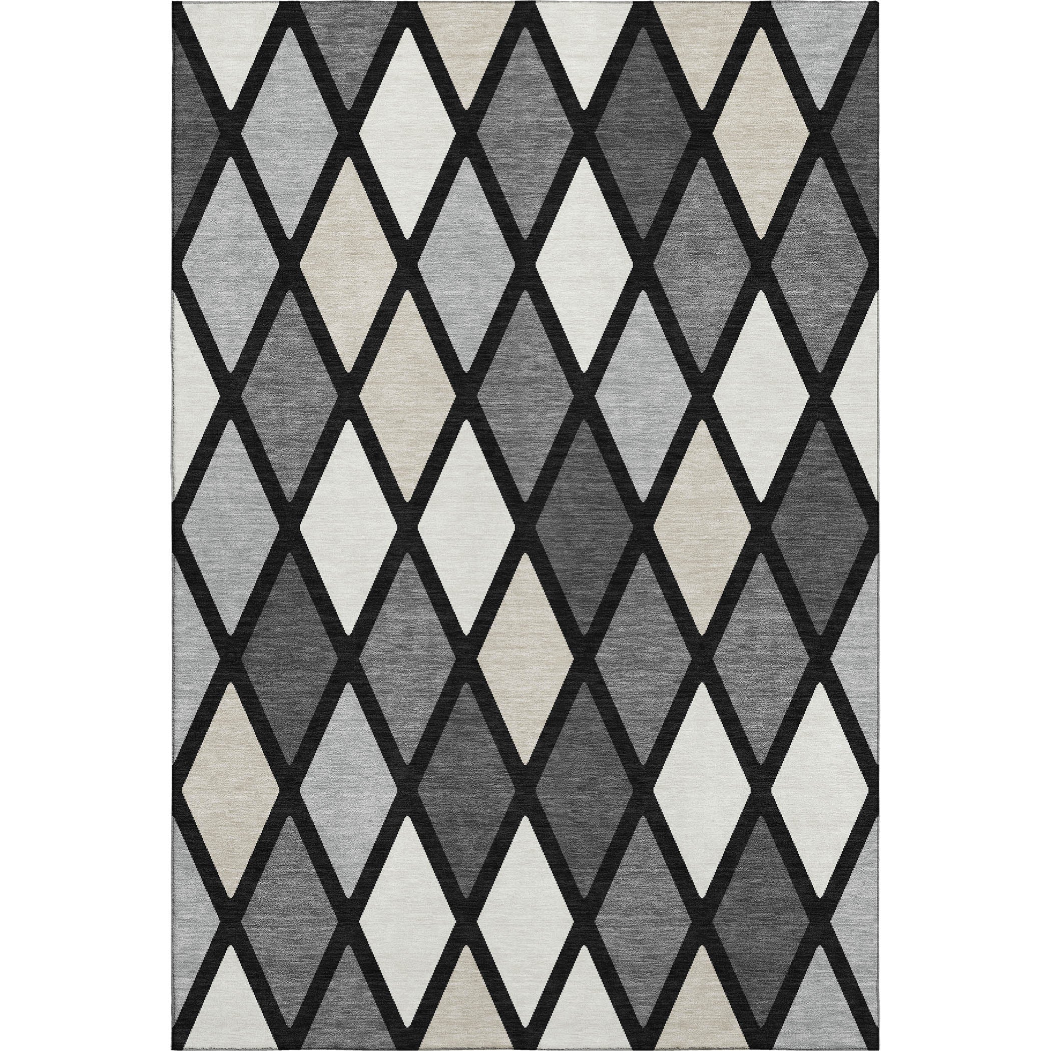Queenstown Machine Washable Transitional Black Rug 2'6" x 3'10" #shape_Rectangle