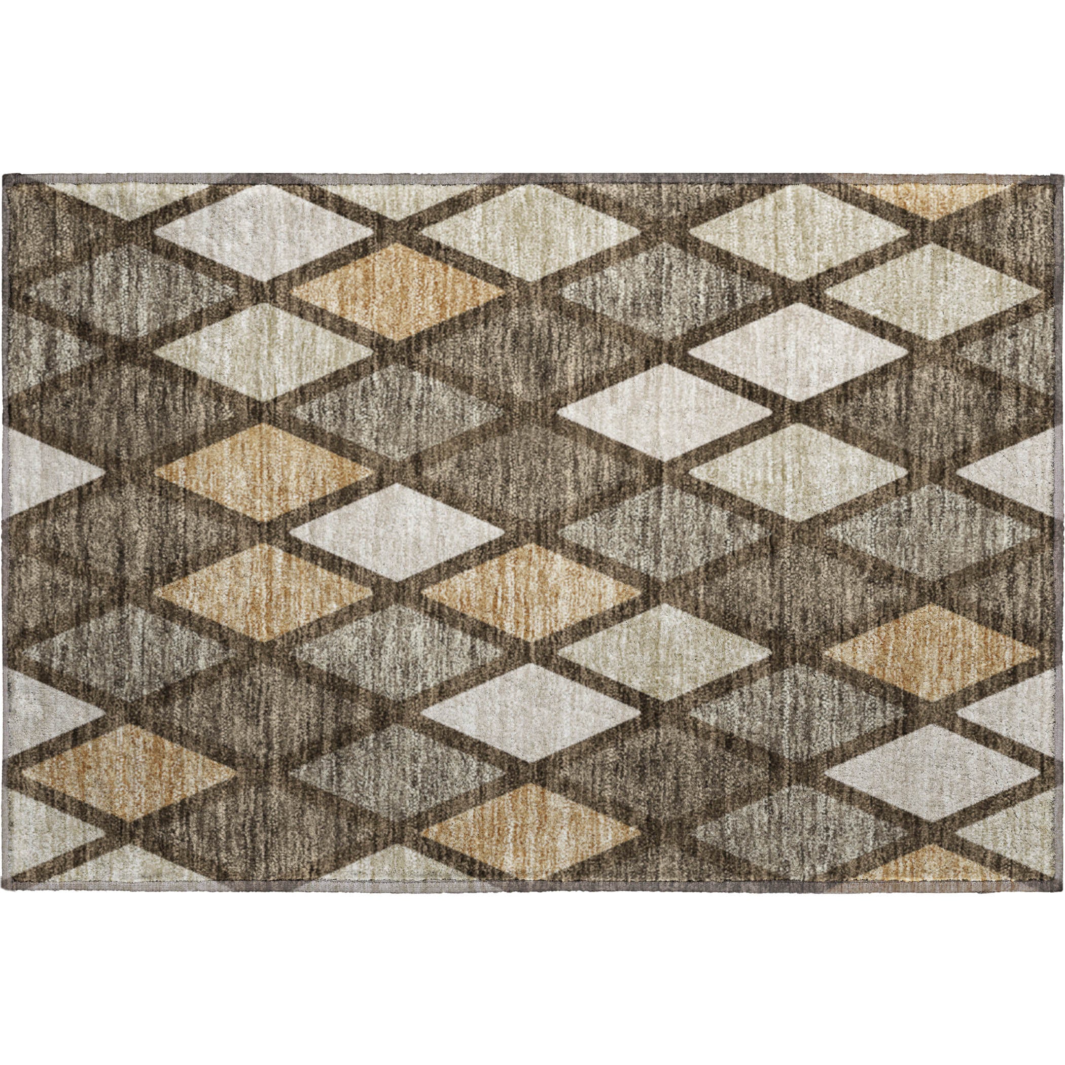 Queenstown Machine Washable Transitional Brown Rug 1'8" x 2'6" #shape_Rectangle