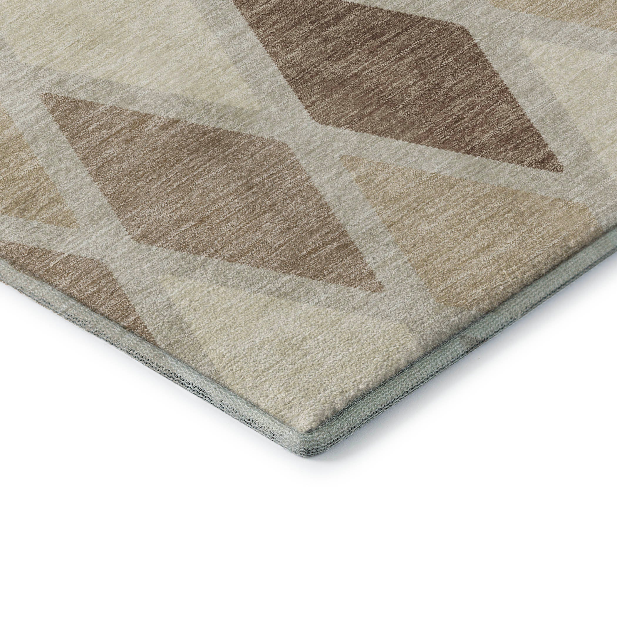 Queenstown Machine Washable Transitional Taupe Brown Rug 1'8" x 2'6" #shape_Rectangle