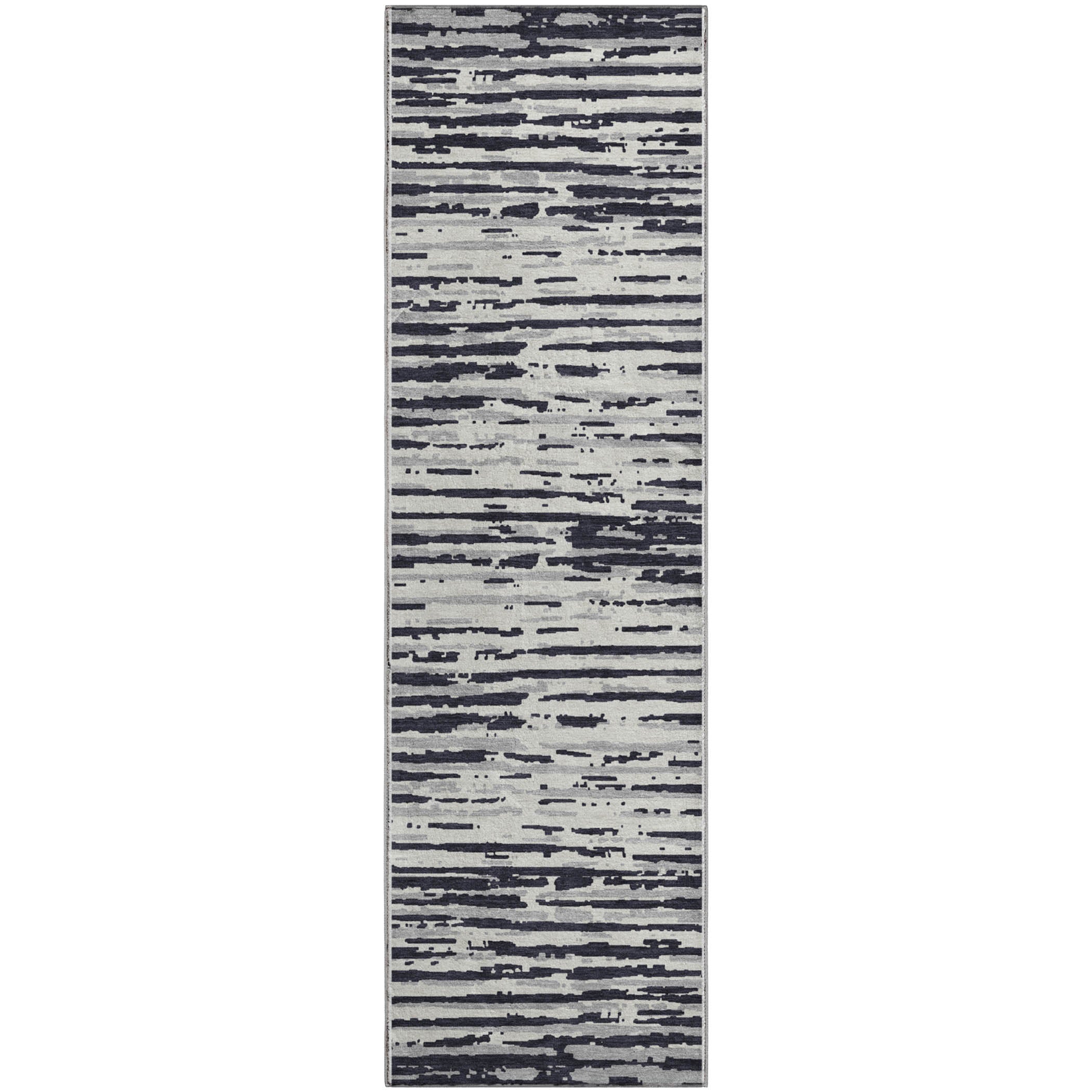 Chiang Mai Machine Washable Transitional Black Rug 2'3" x 7'6" #shape_Runner