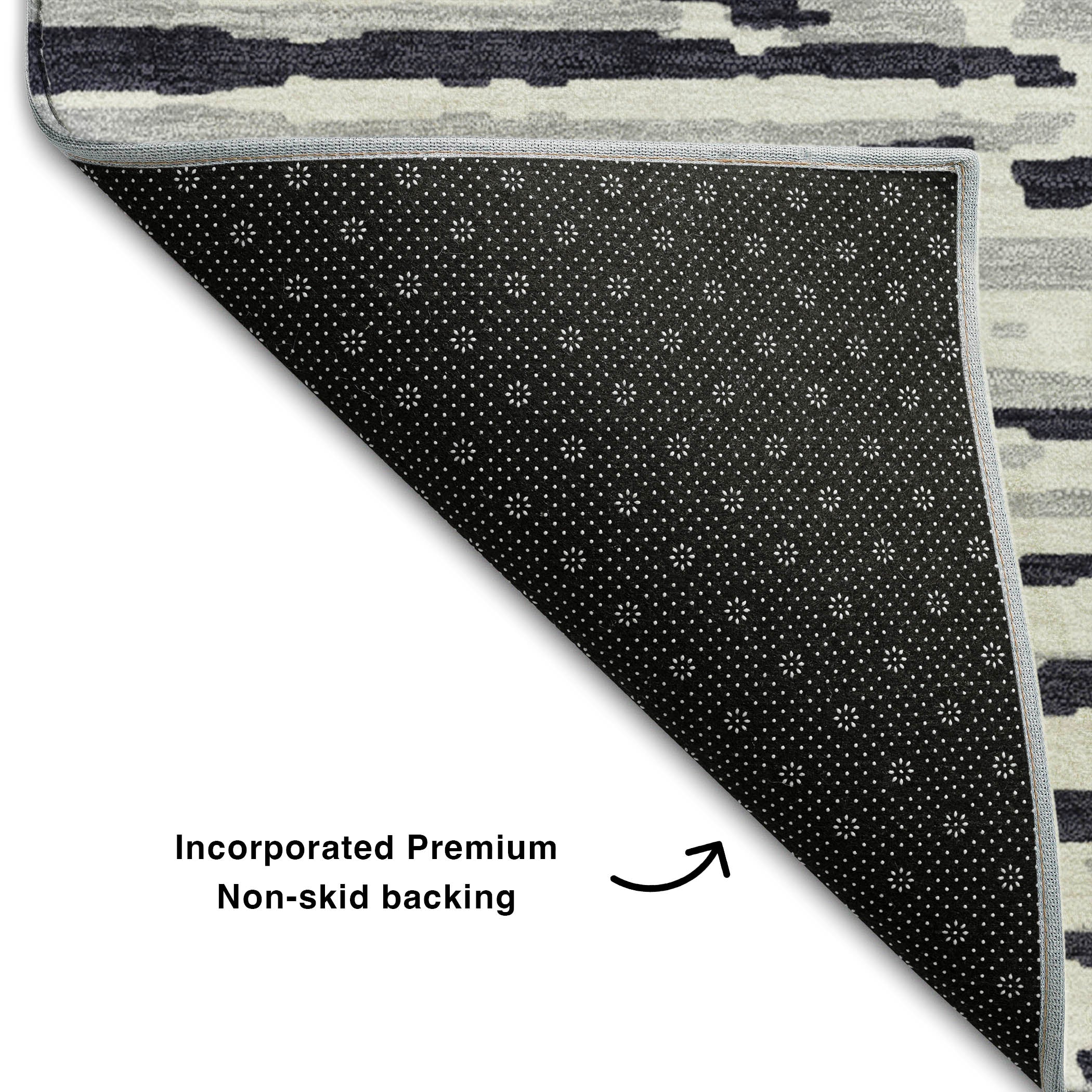 Chiang Mai Machine Washable Transitional Black Rug 1'8" x 2'6" #shape_Rectangle