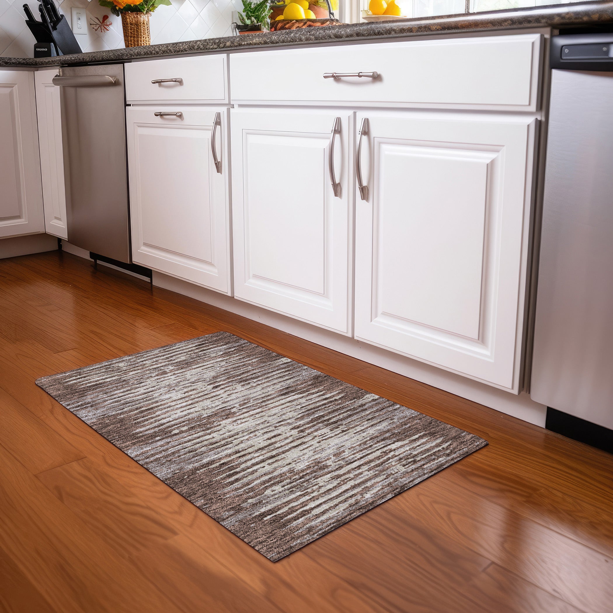 Chiang Mai Machine Washable Transitional Brown Rug 1'8" x 2'6" #shape_Rectangle