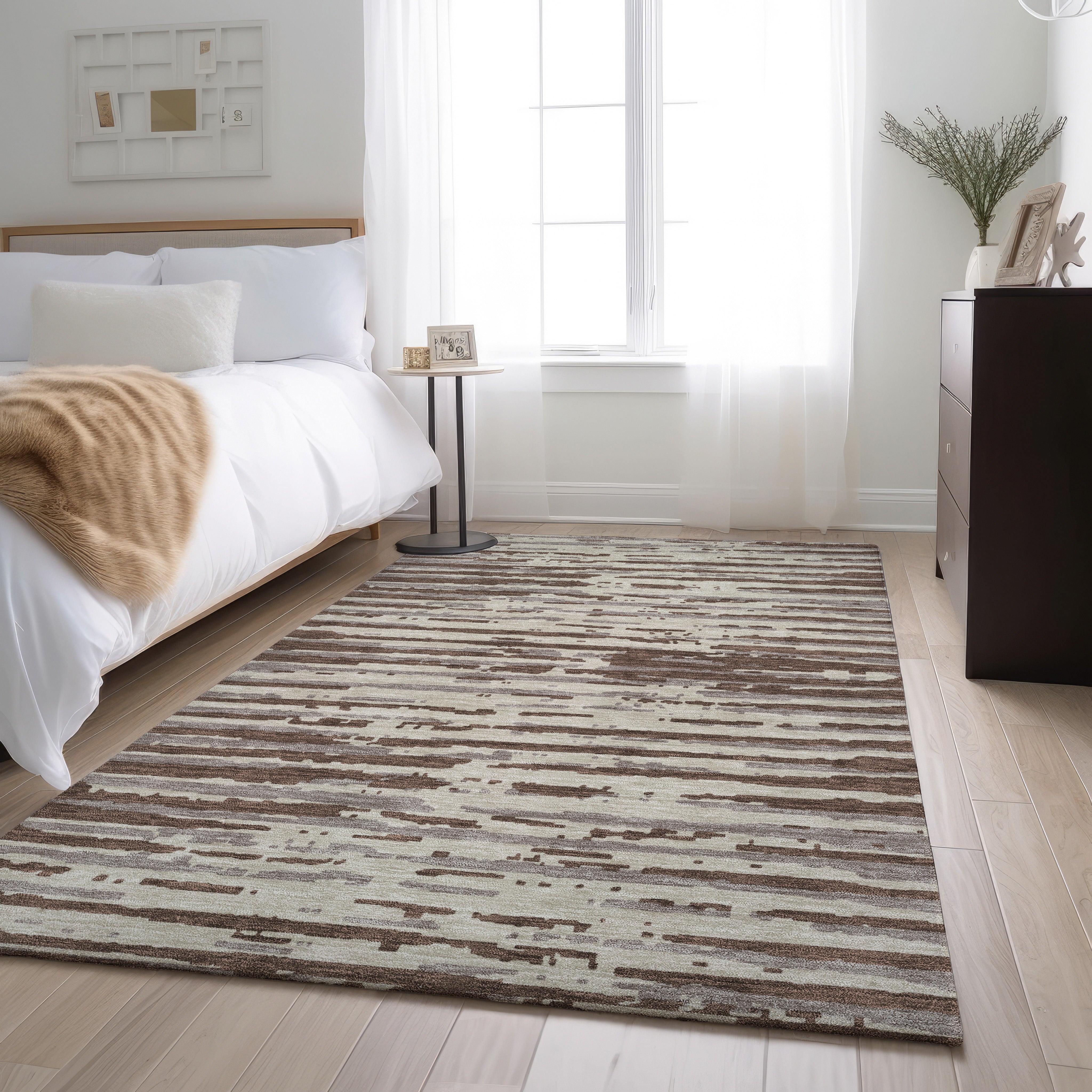Chiang Mai Machine Washable Transitional Brown Rug 2'6" x 3'10" #shape_Rectangle