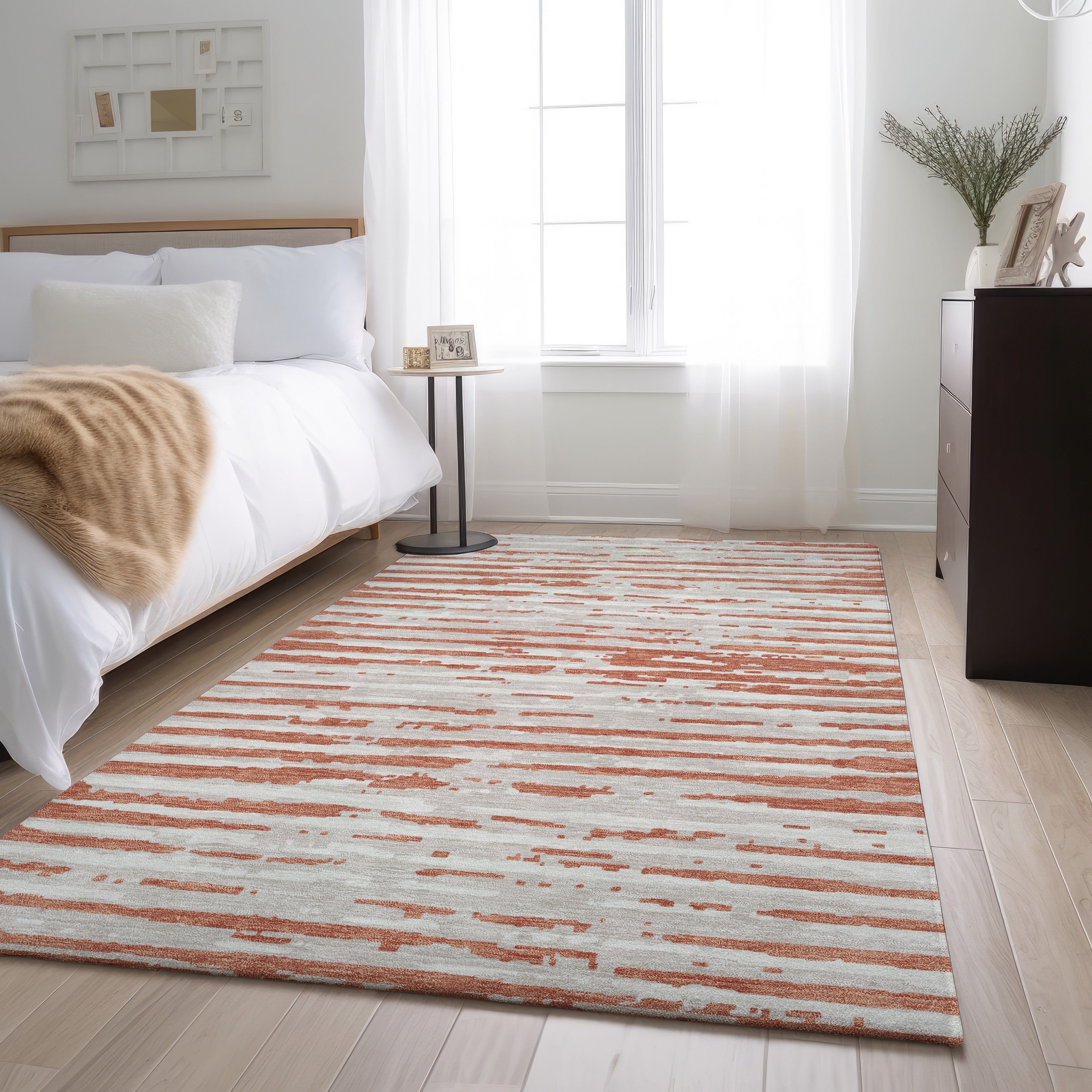 Chiang Mai Machine Washable Transitional Coral Orange Rug 2'6" x 3'10" #shape_Rectangle