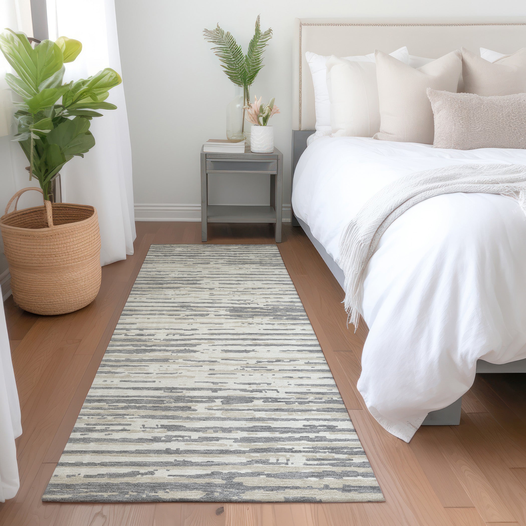 Chiang Mai Machine Washable Transitional Gray Rug 2'3" x 7'6" #shape_Runner