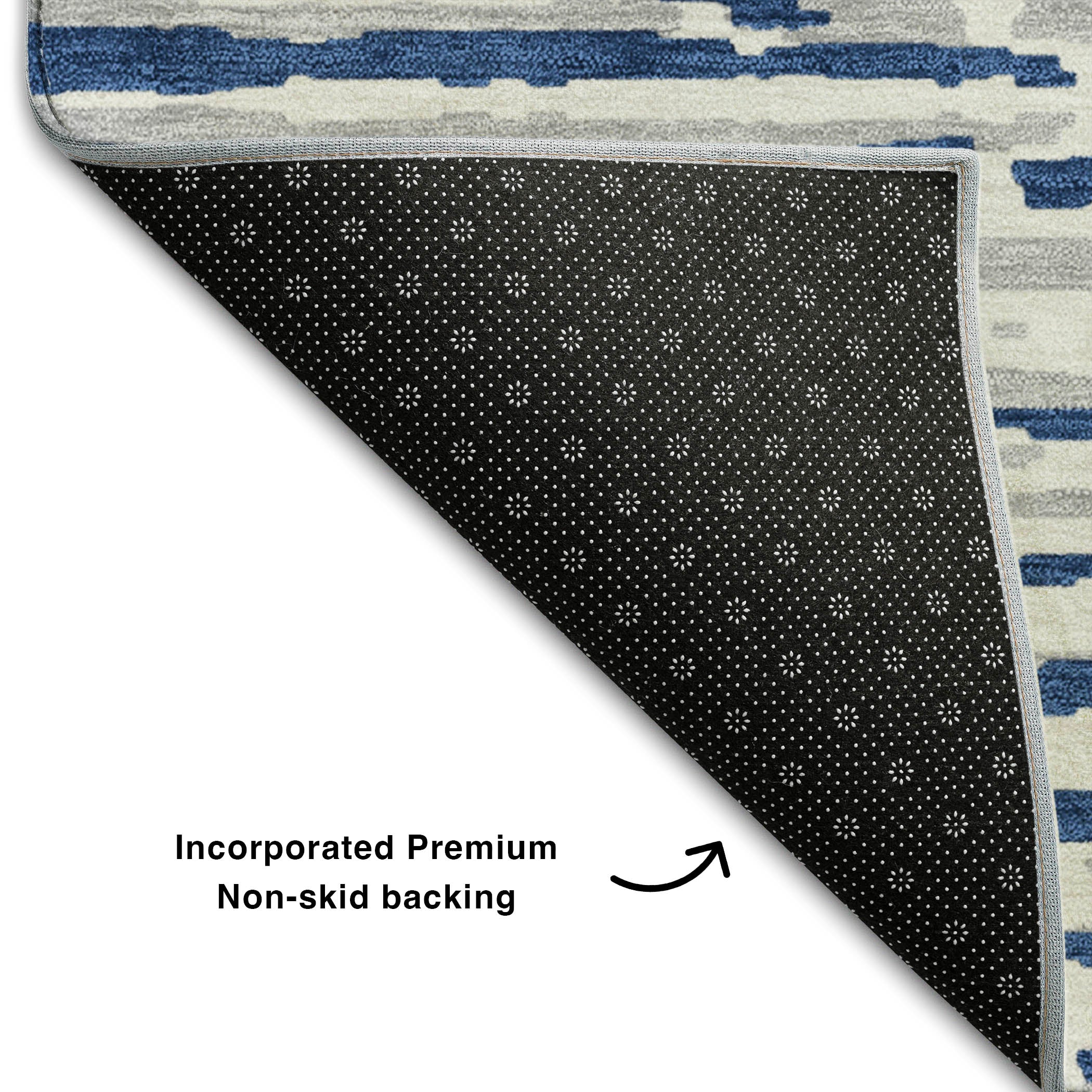 Chiang Mai Machine Washable Transitional Navy Blue Rug 1'8" x 2'6" #shape_Rectangle