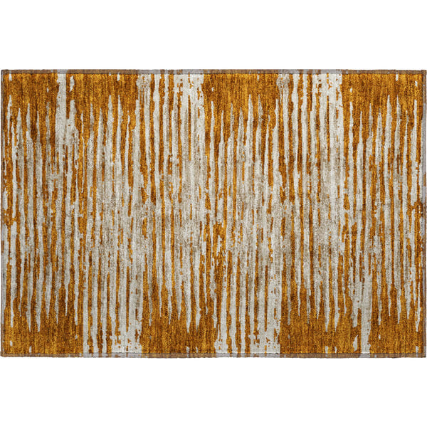 Chiang Mai Machine Washable Transitional Paprika Orange Rug 1'8" x 2'6"