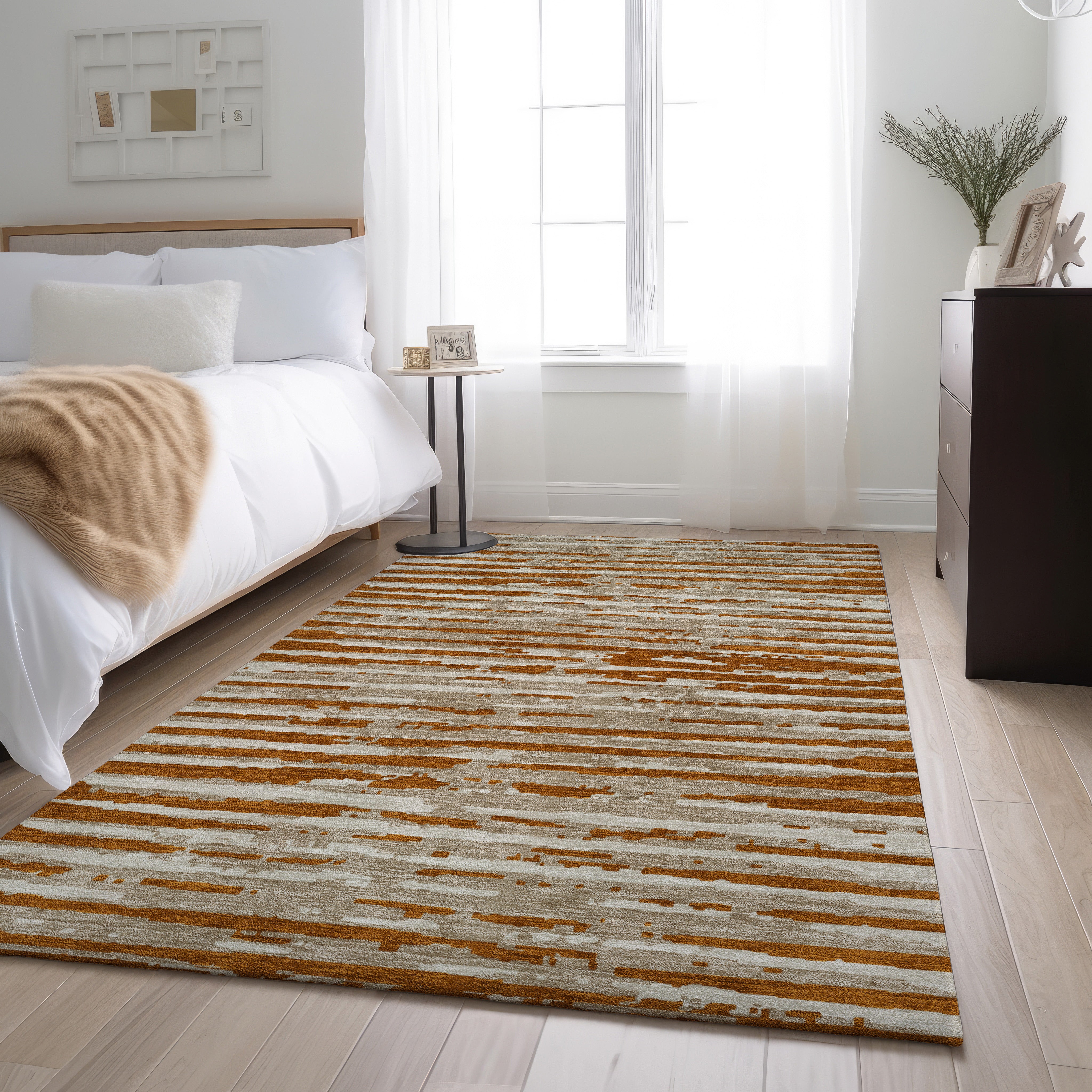 Chiang Mai Machine Washable Transitional Paprika Orange Rug 2'6" x 3'10" #shape_Rectangle