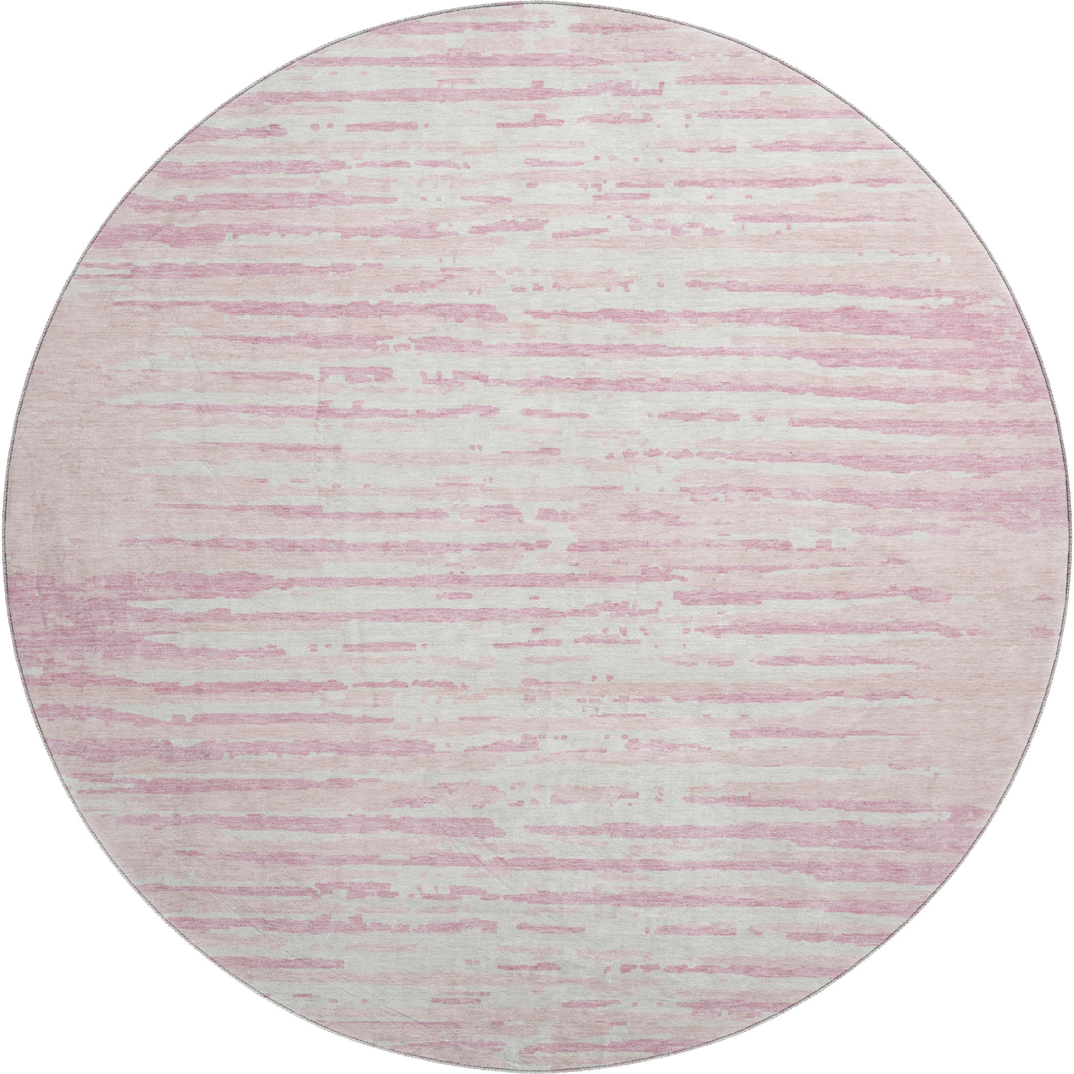 Chiang Mai Machine Washable Transitional Pink Rug 8' x 8' #shape_Round