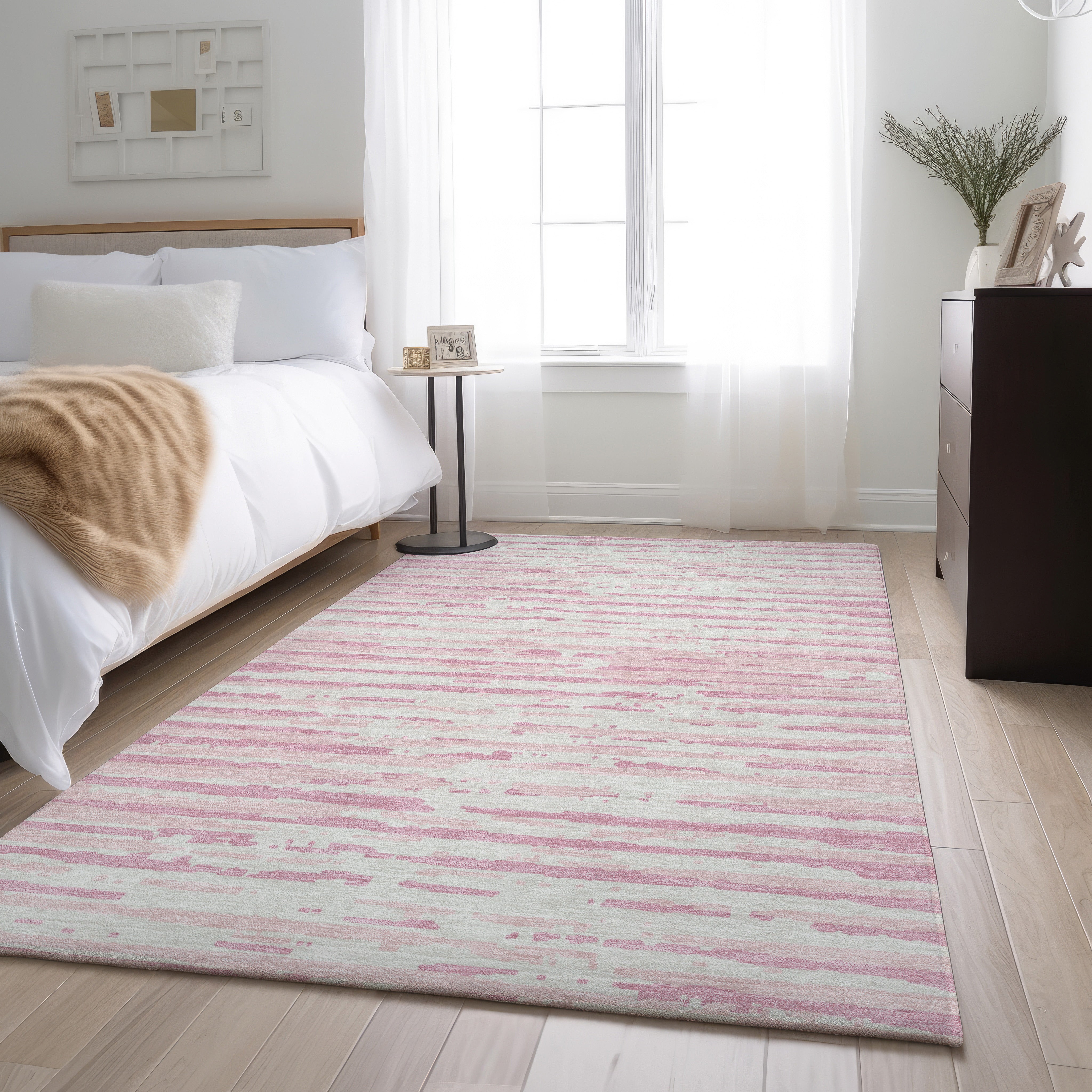 Chiang Mai Machine Washable Transitional Pink Rug 2'6" x 3'10" #shape_Rectangle