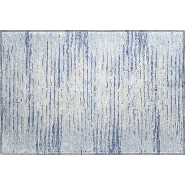 Chiang Mai Machine Washable Transitional Sky Blue Rug 1'8" x 2'6"