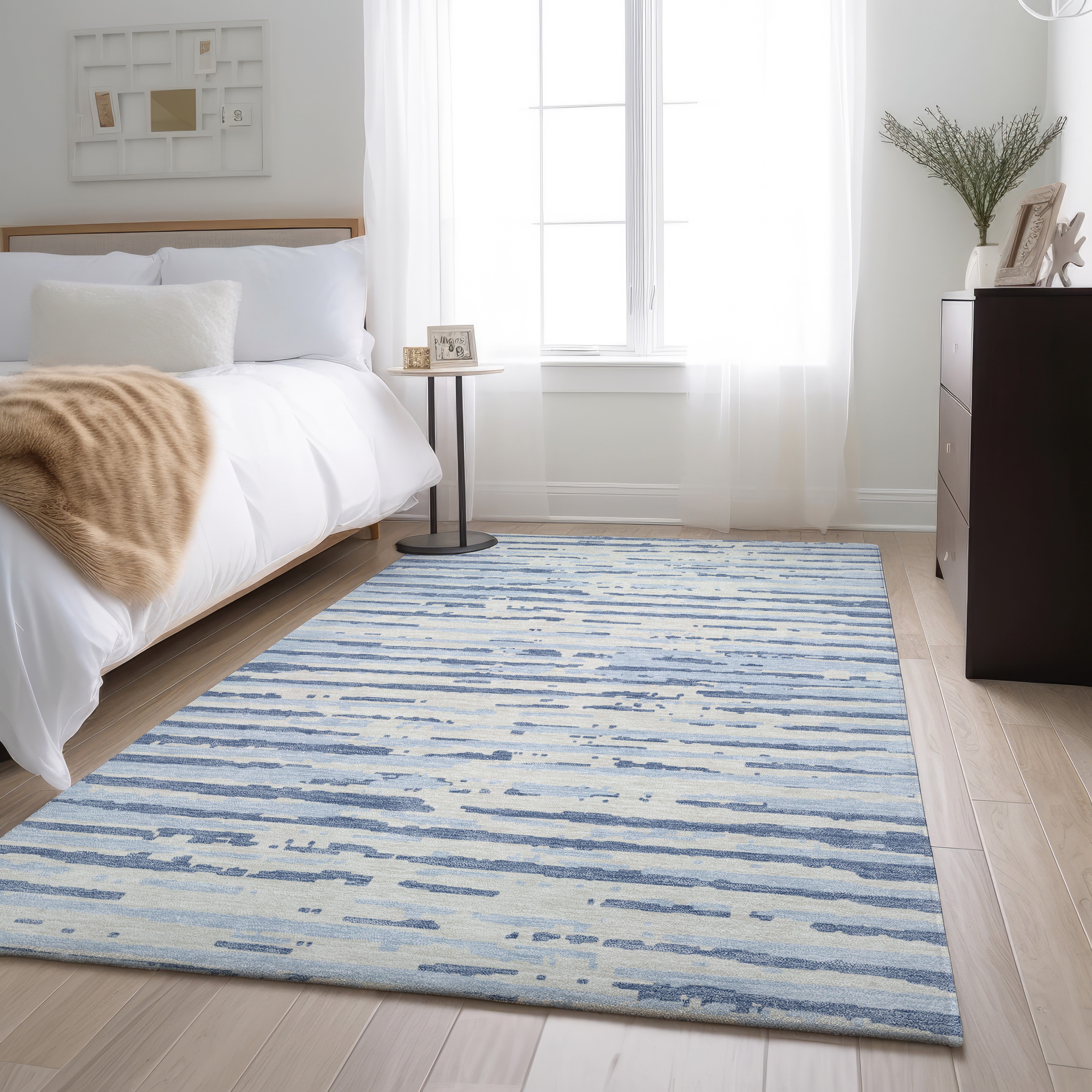 Chiang Mai Machine Washable Transitional Sky Blue Rug 2'6" x 3'10" #shape_Rectangle