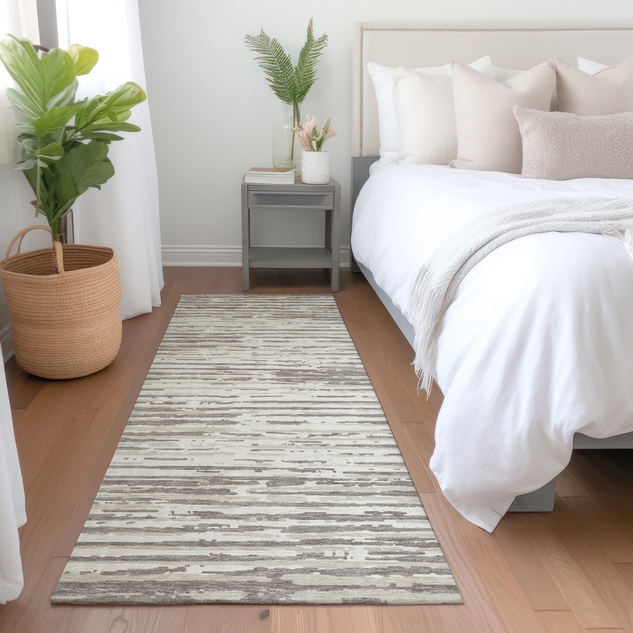Chiang Mai Machine Washable Transitional Taupe Brown Rug 2'3" x 7'6" #shape_Runner