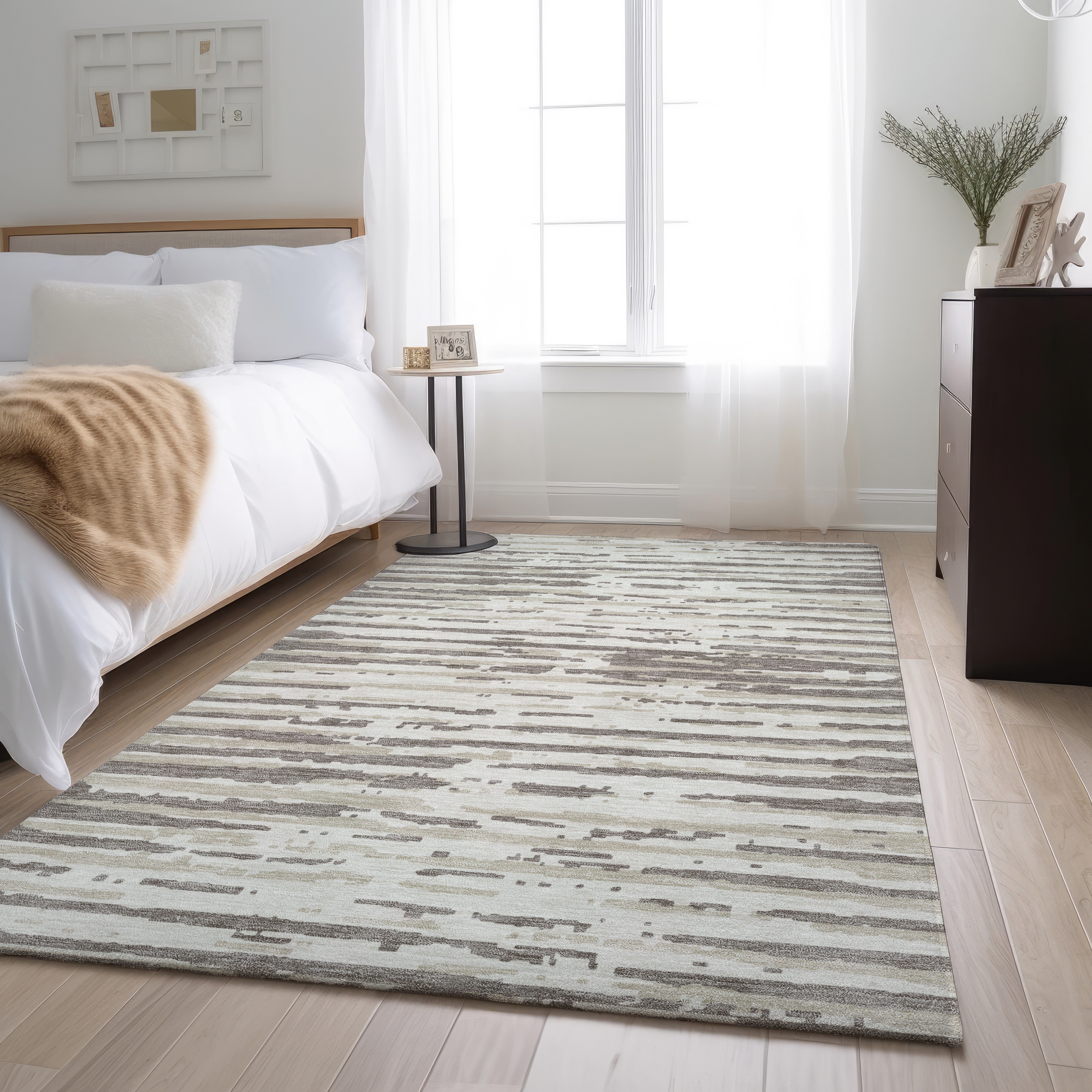 Chiang Mai Machine Washable Transitional Taupe Brown Rug 2'6" x 3'10" #shape_Rectangle