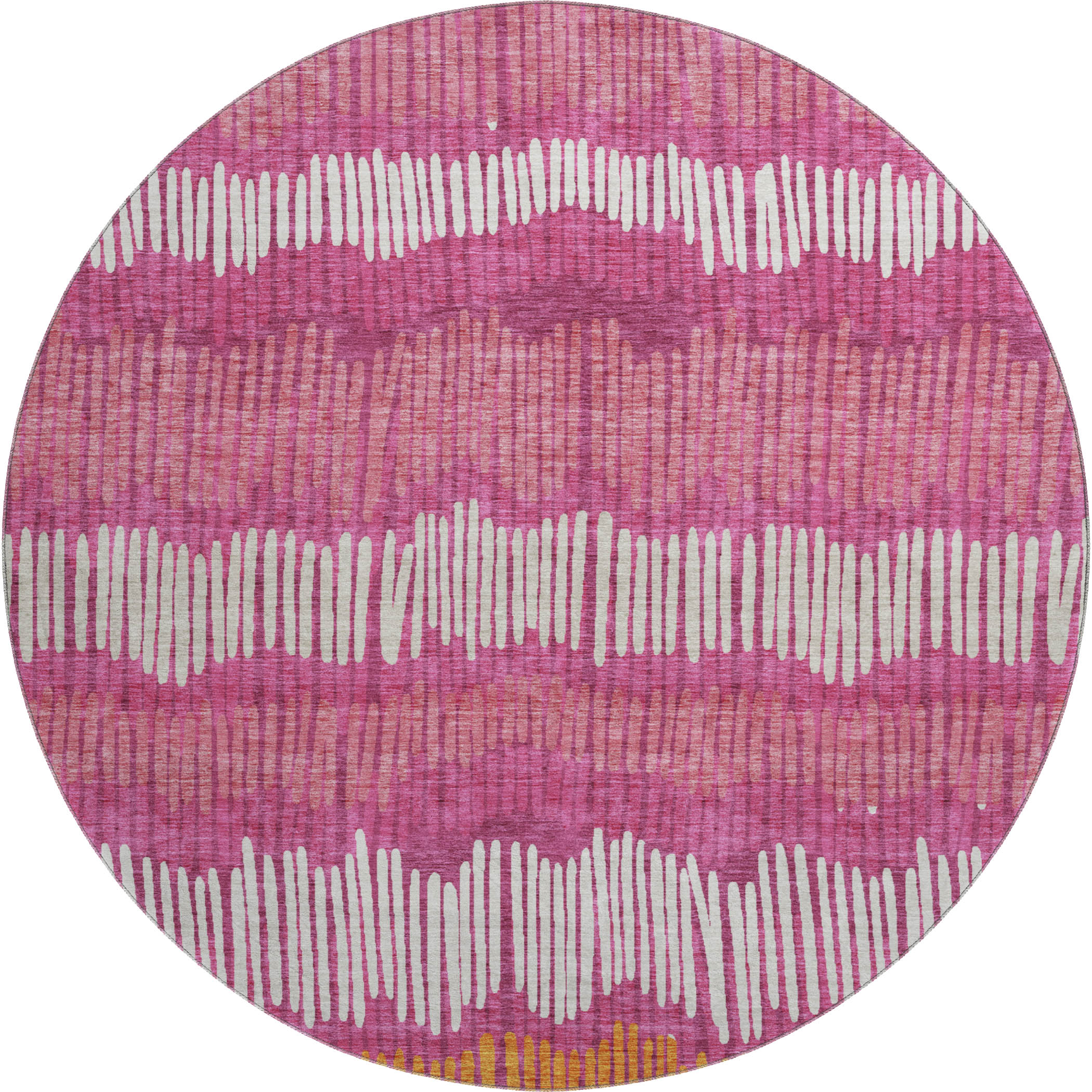Lima Machine Washable Transitional Blush Pink Rug 8' x 8' #shape_Round