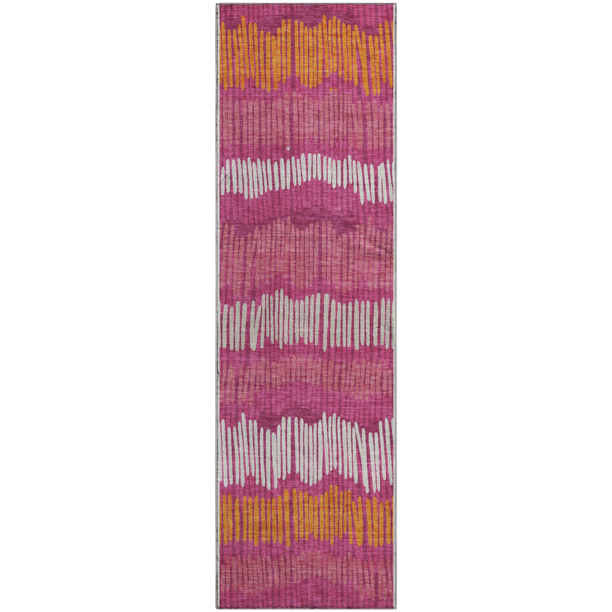Lima Machine Washable Transitional Blush Pink Rug 2'3" x 7'6" #shape_Runner