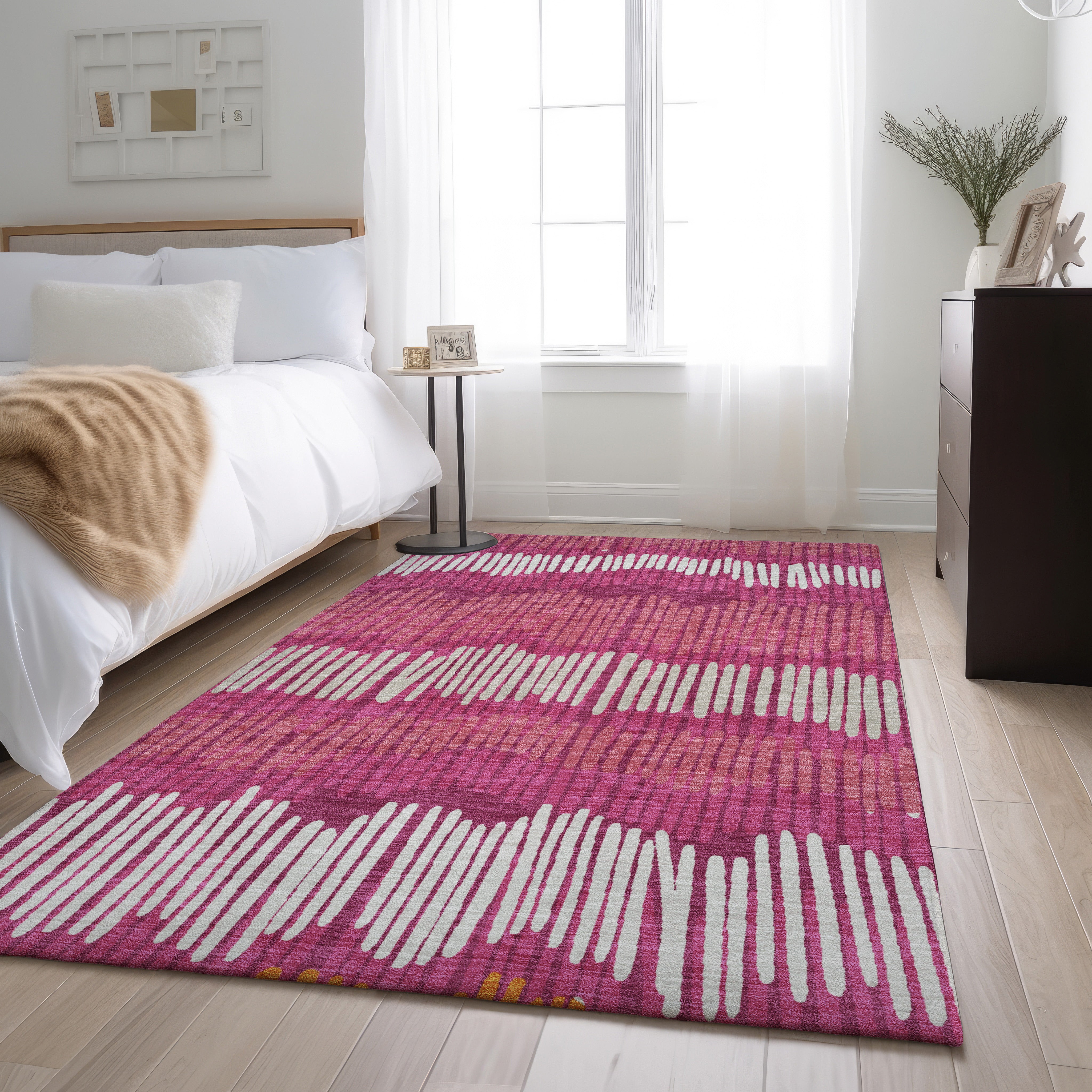 Lima Machine Washable Transitional Blush Pink Rug 2'6" x 3'10" #shape_Rectangle