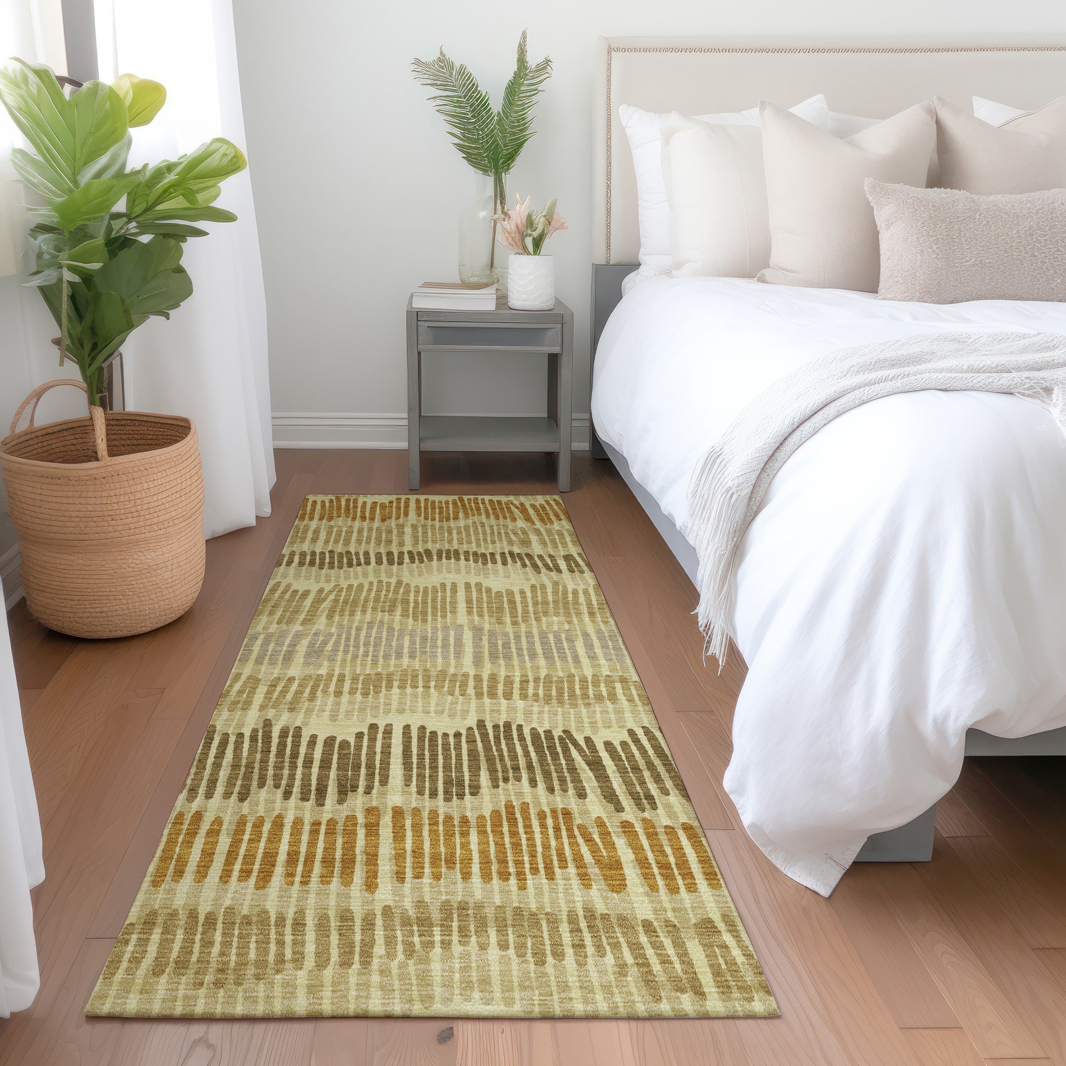 Lima Machine Washable Transitional Gold Rug 2'3" x 7'6" #shape_Runner