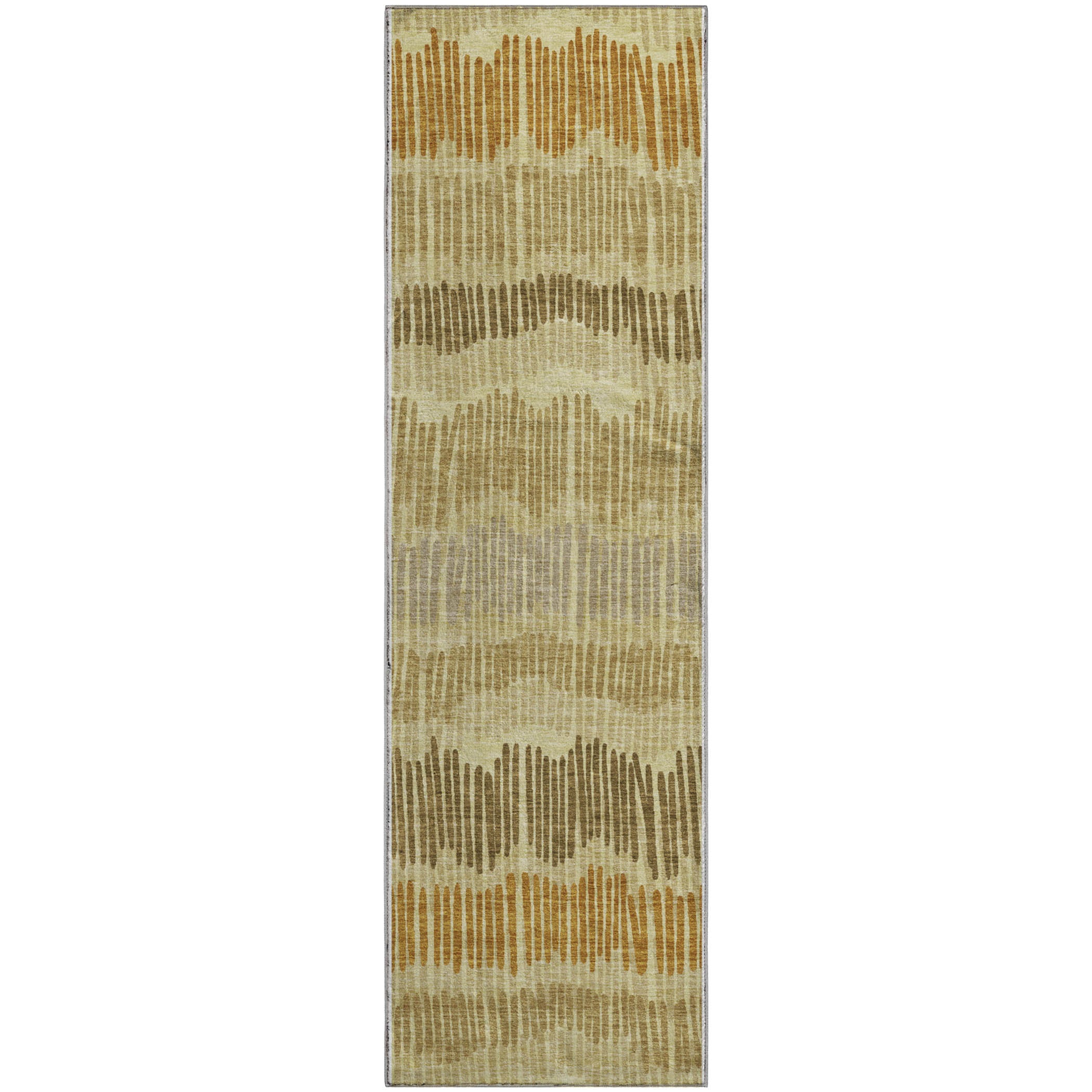 Lima Machine Washable Transitional Gold Rug 2'3" x 7'6" #shape_Runner
